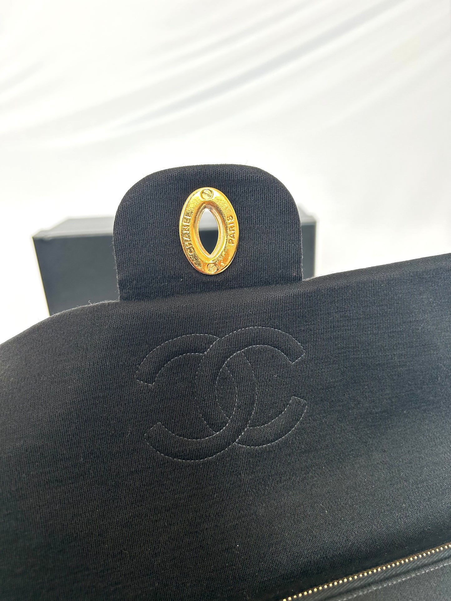 Chanel Black Jersey Backpack