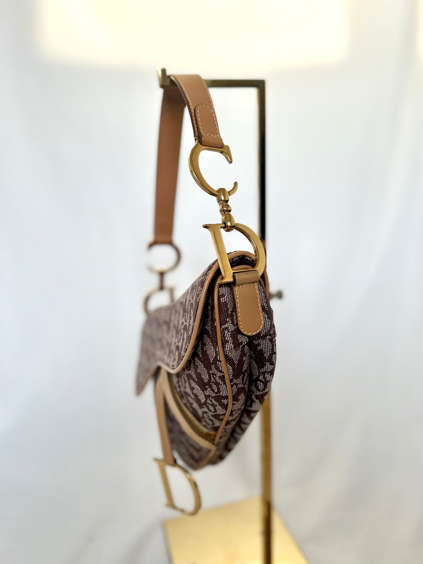 Dior Brown Oblique Monogram Saddle Bag