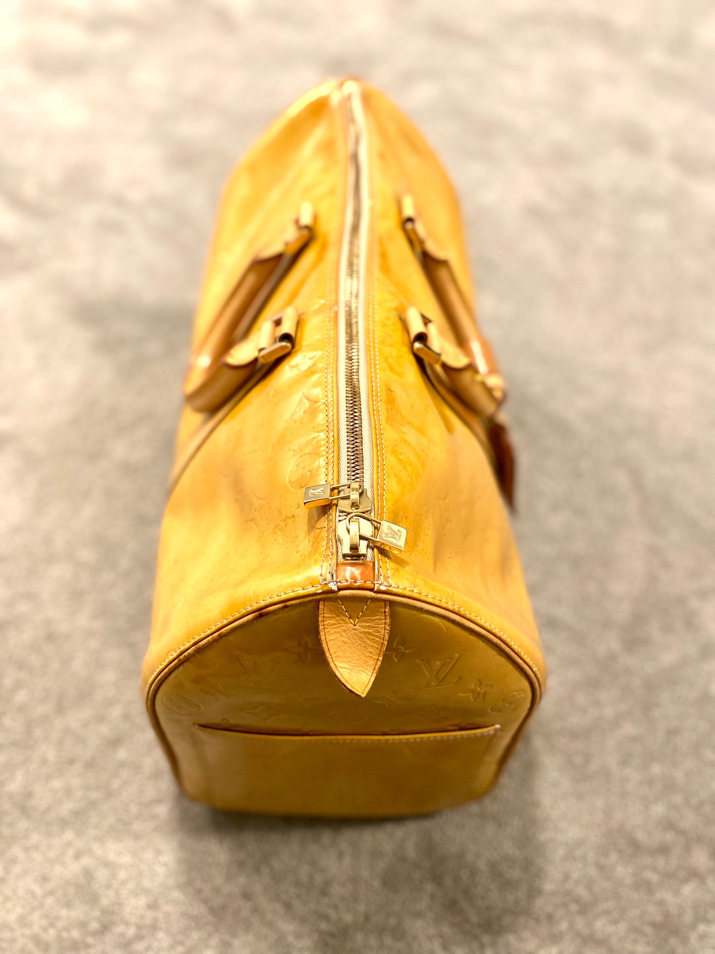 Louis Vuitton Yellow Vernis Keepall 45