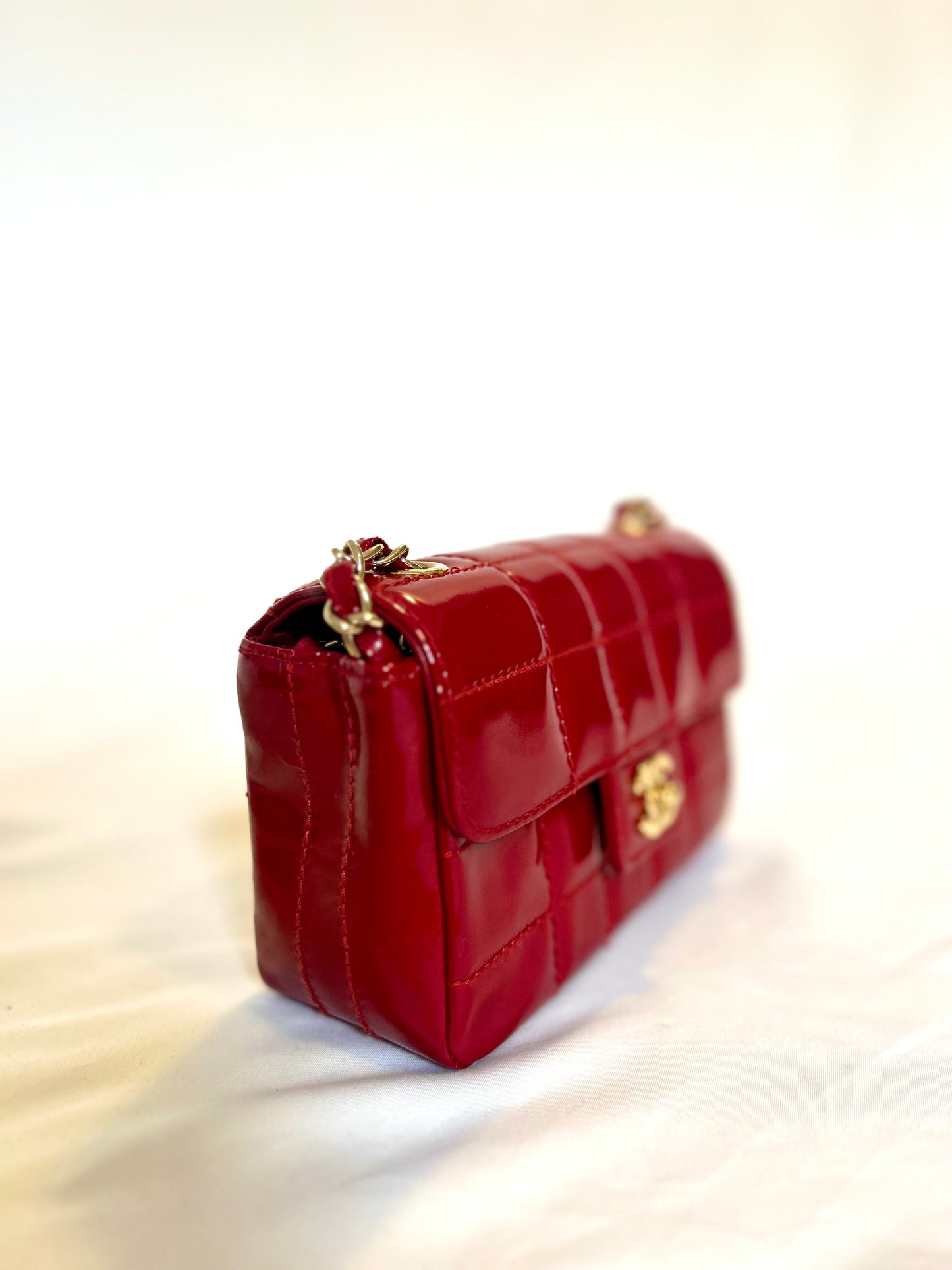 Chanel Red Small Chocolate Bar Flap Bag