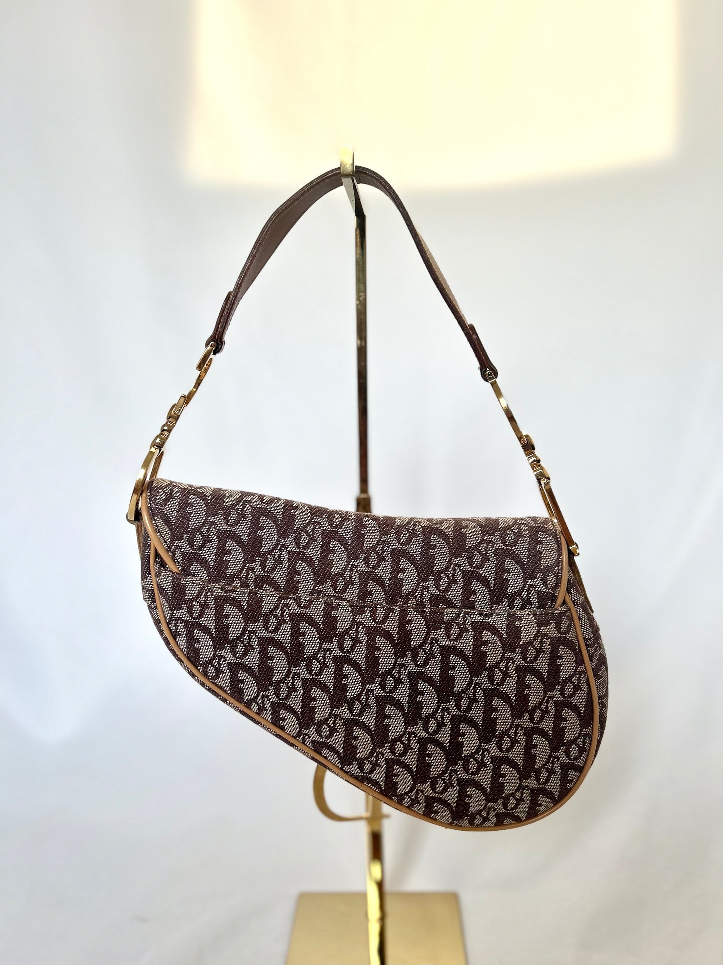 Dior Brown Oblique Monogram Saddle Bag