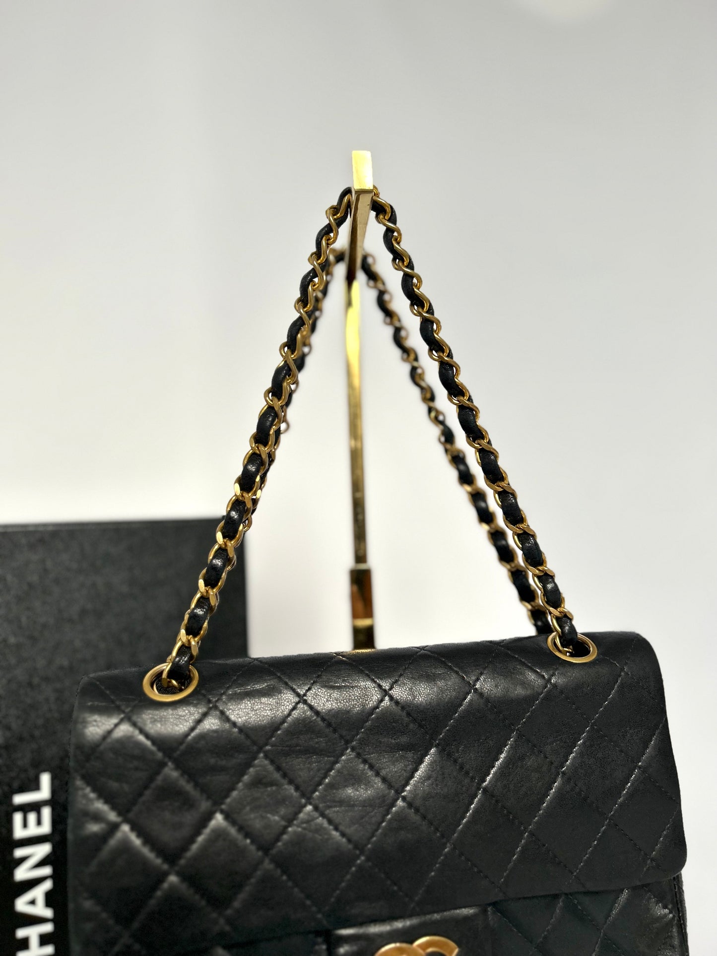 Black Small Vintage Lambskin Chanel Classic Flap