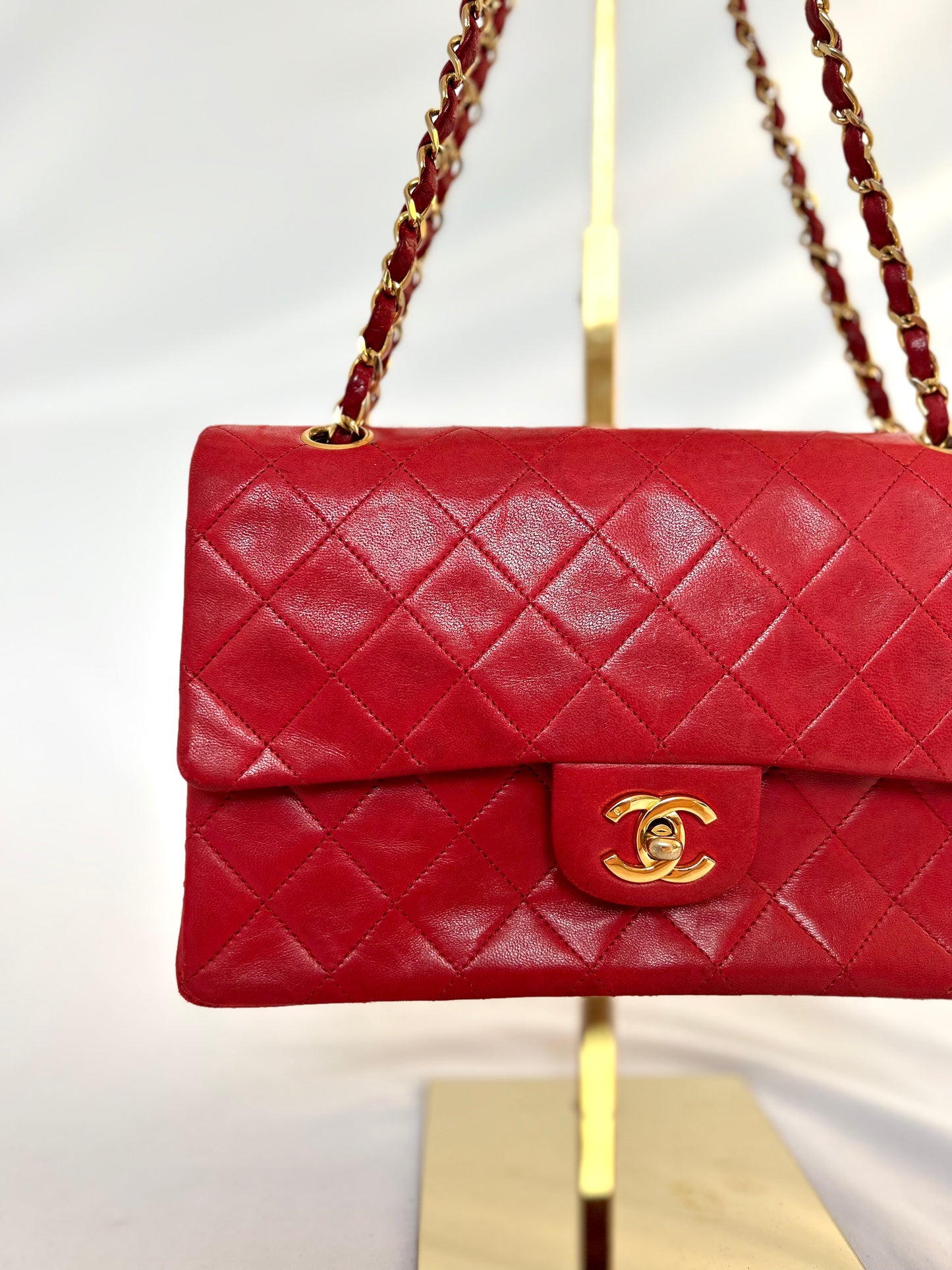 Red Chanel Classic Flap
