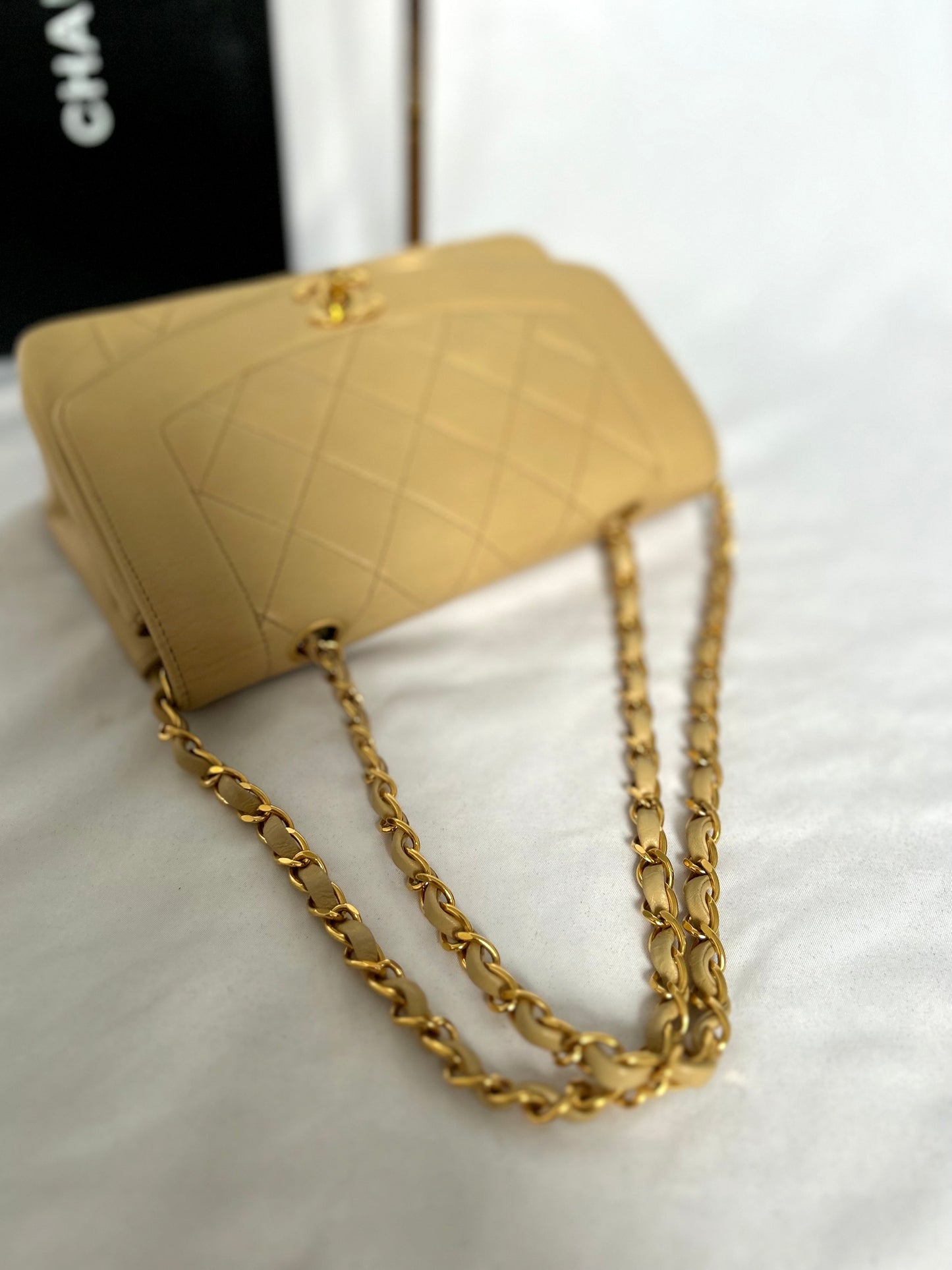 Vintage Chanel Beige Diana Small Flap Bag