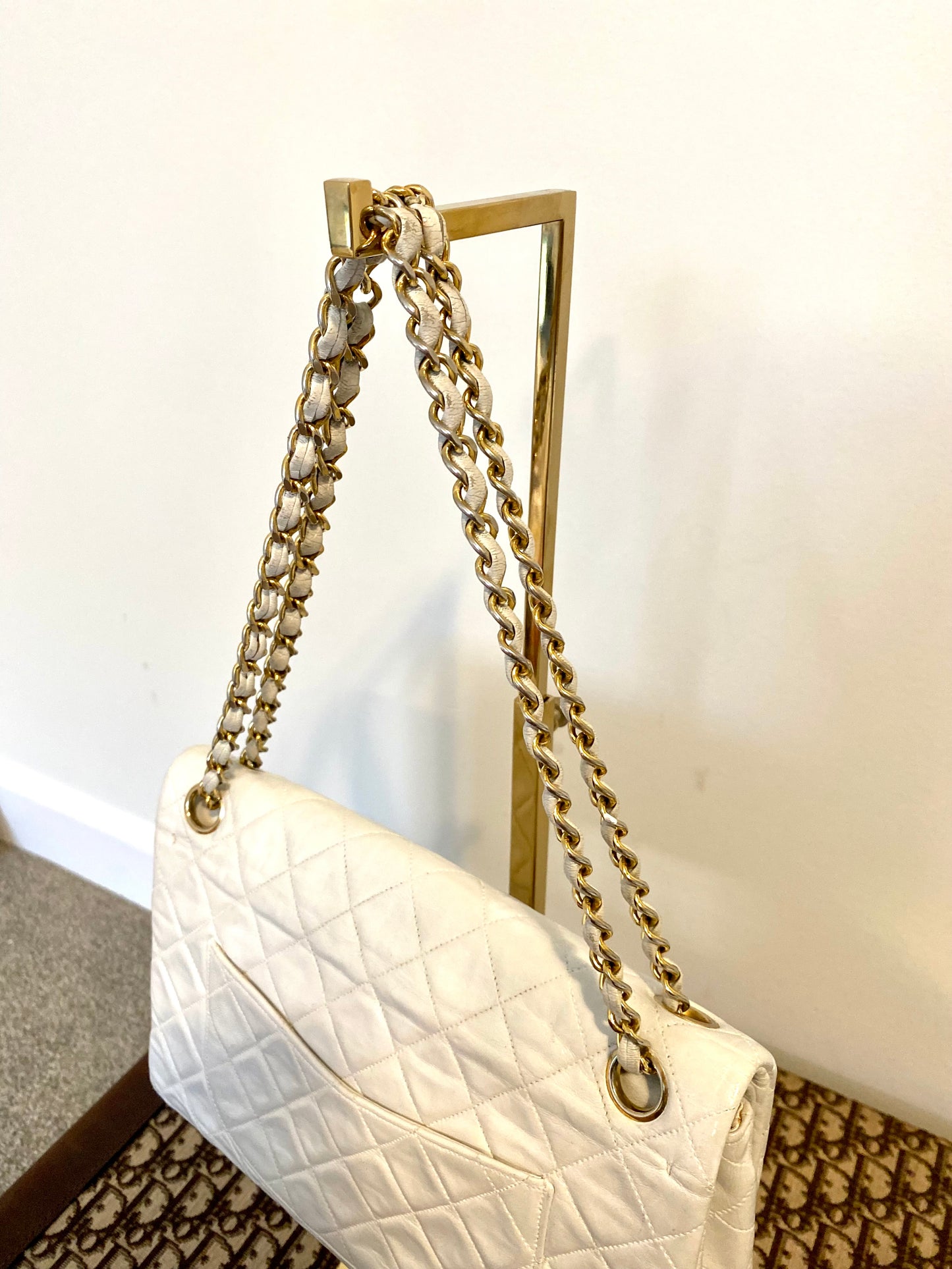 Chanel White Classic Double Flap