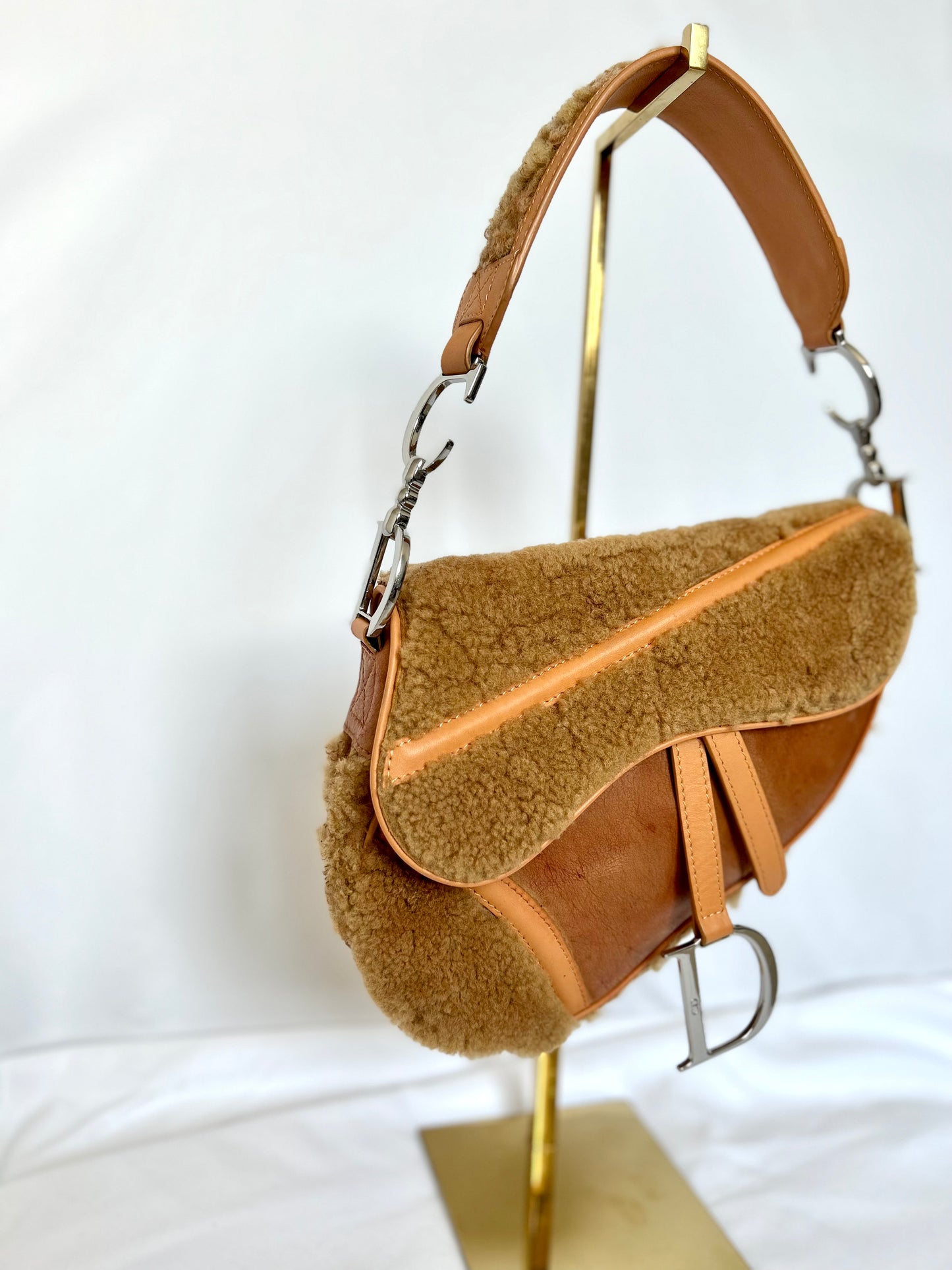 Dior Lamb Shearling Saddle Bag 2005 Flight Collection