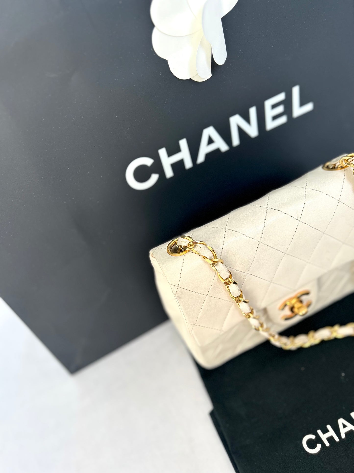 Chanel White Mini Square Flap Bag