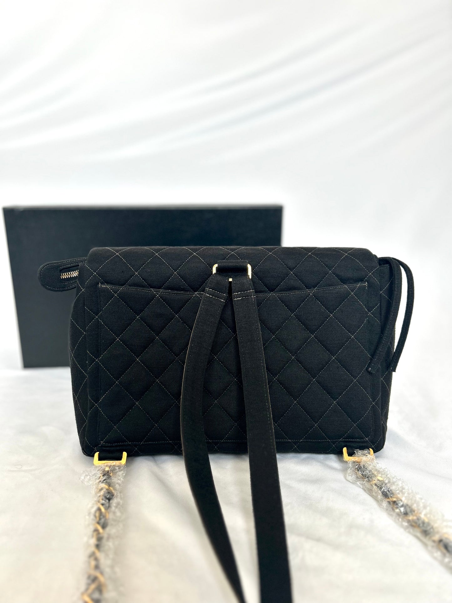 Chanel Black Jersey Backpack