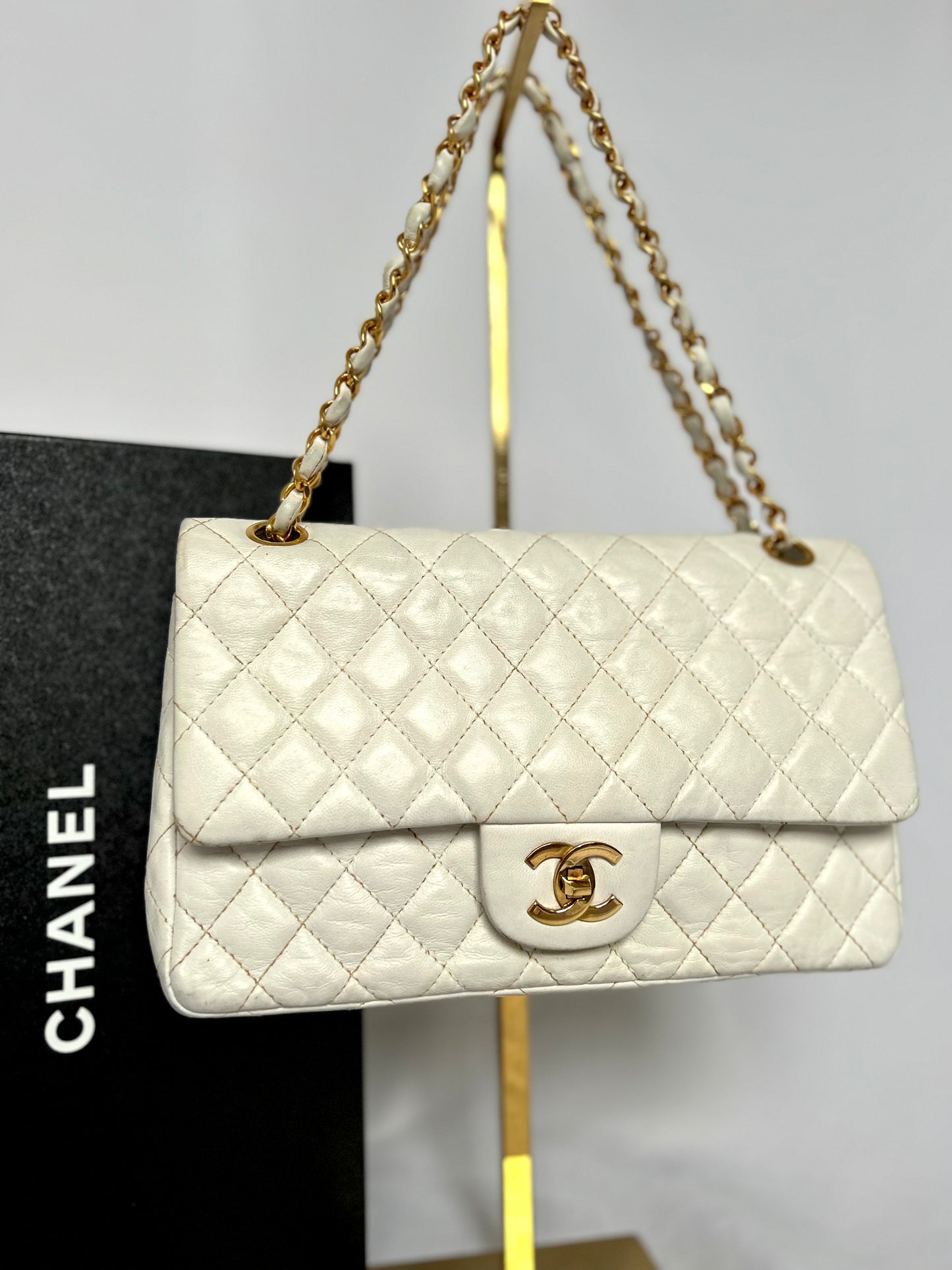 Chanel Vintage White Classic Flap