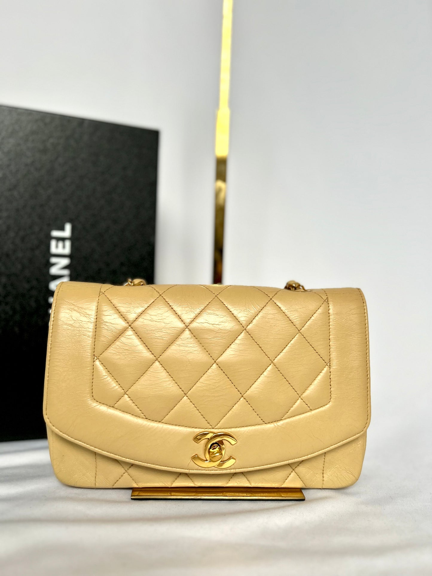 Vintage Chanel Beige Diana Small Flap Bag