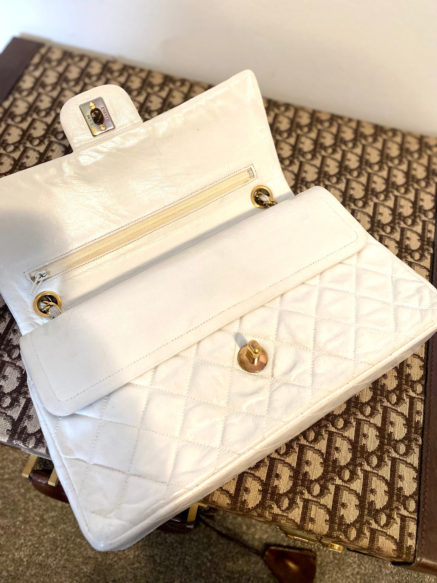 Chanel White Classic Double Flap