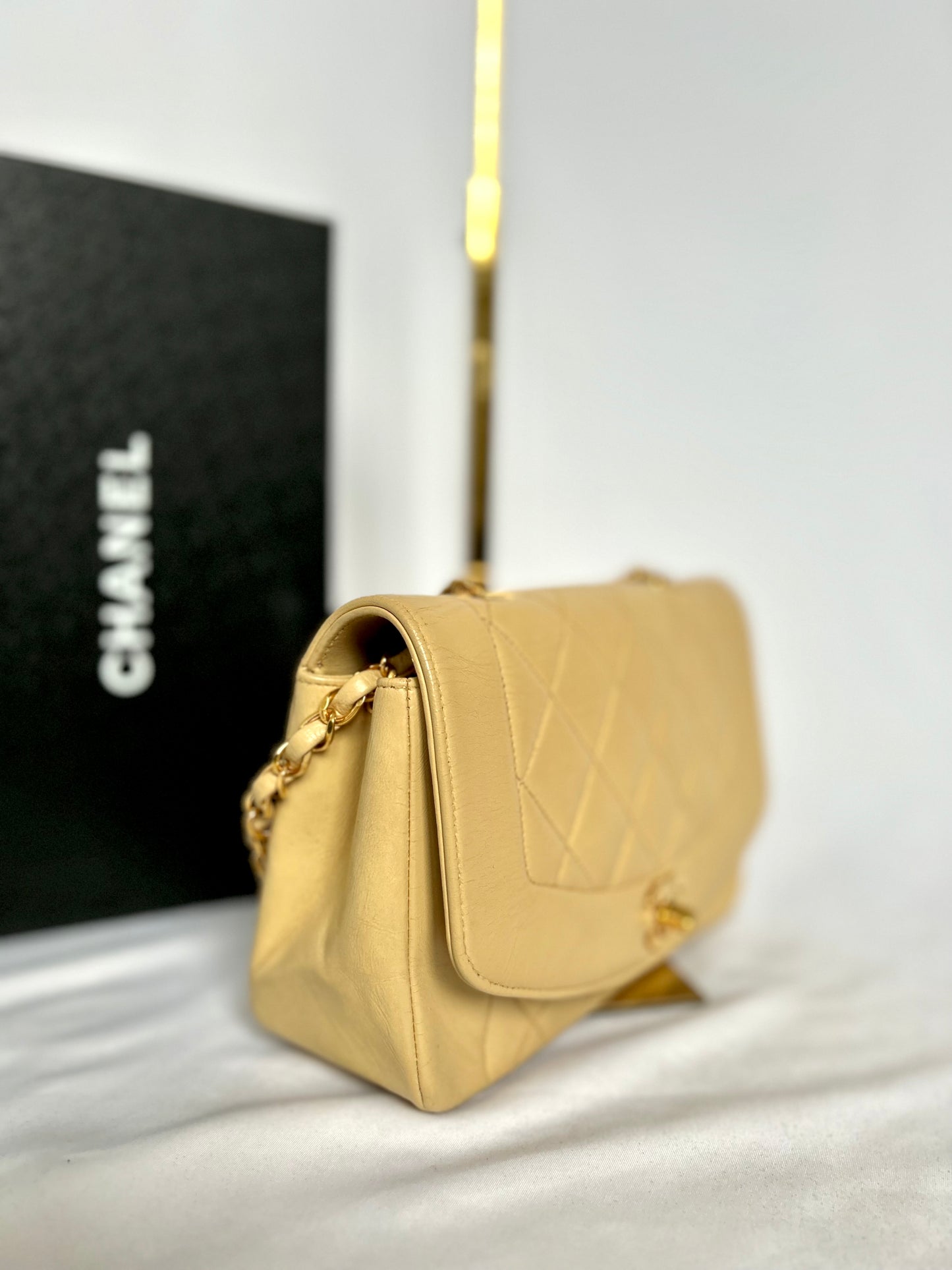 Vintage Chanel Beige Diana Small Flap Bag