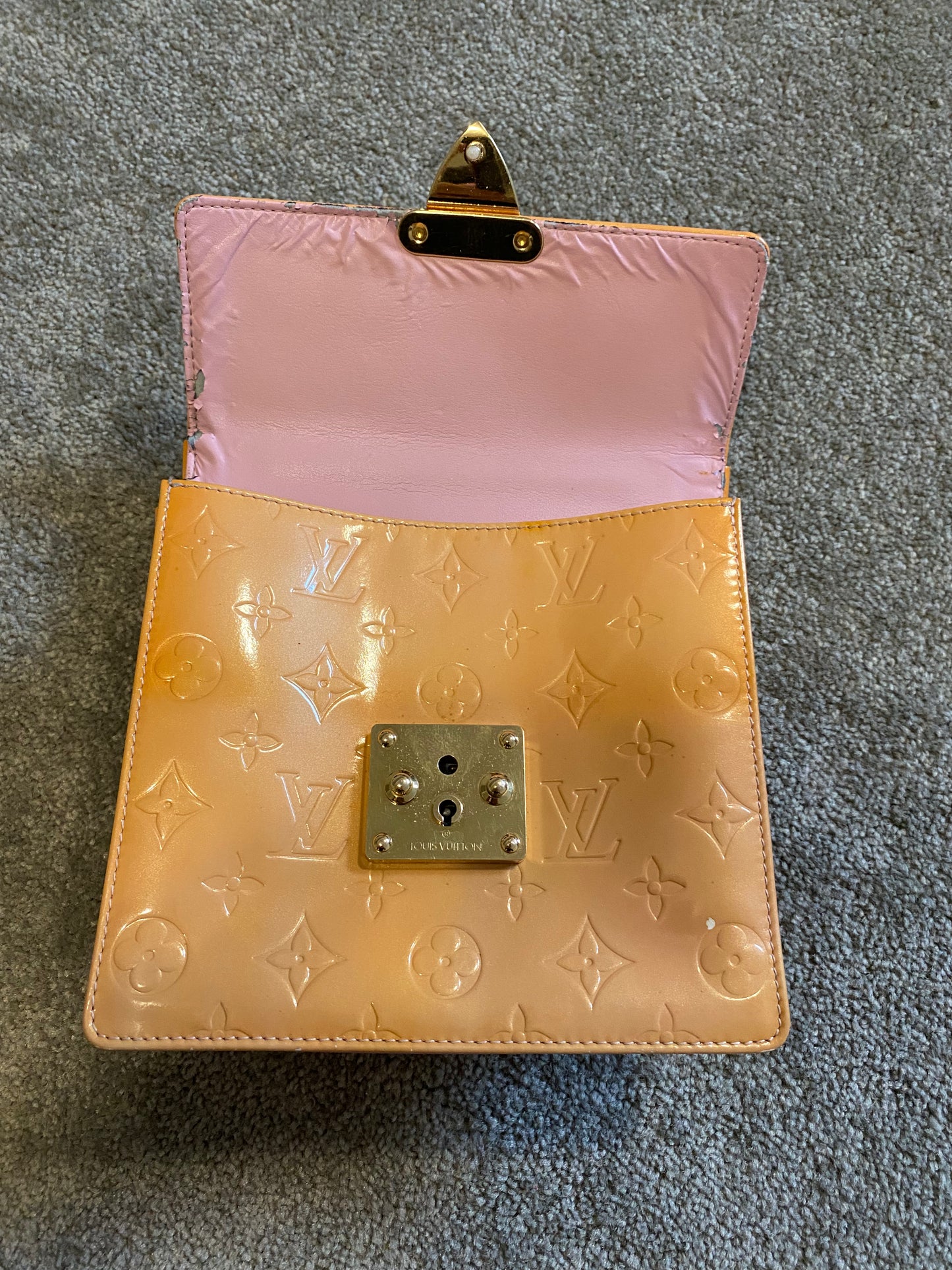 Louis Vuitton Vernis Spring Street Hand Bag Yellow