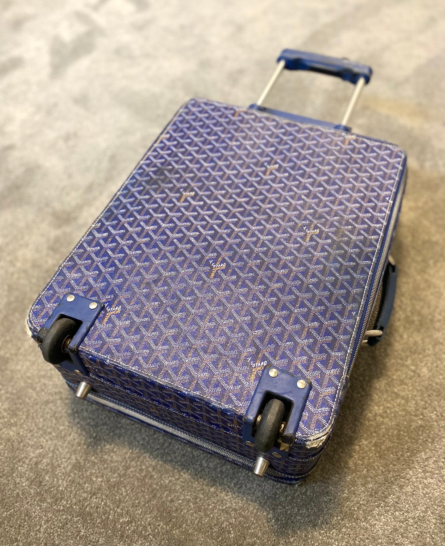 Blue Goyard Roller Suitcase