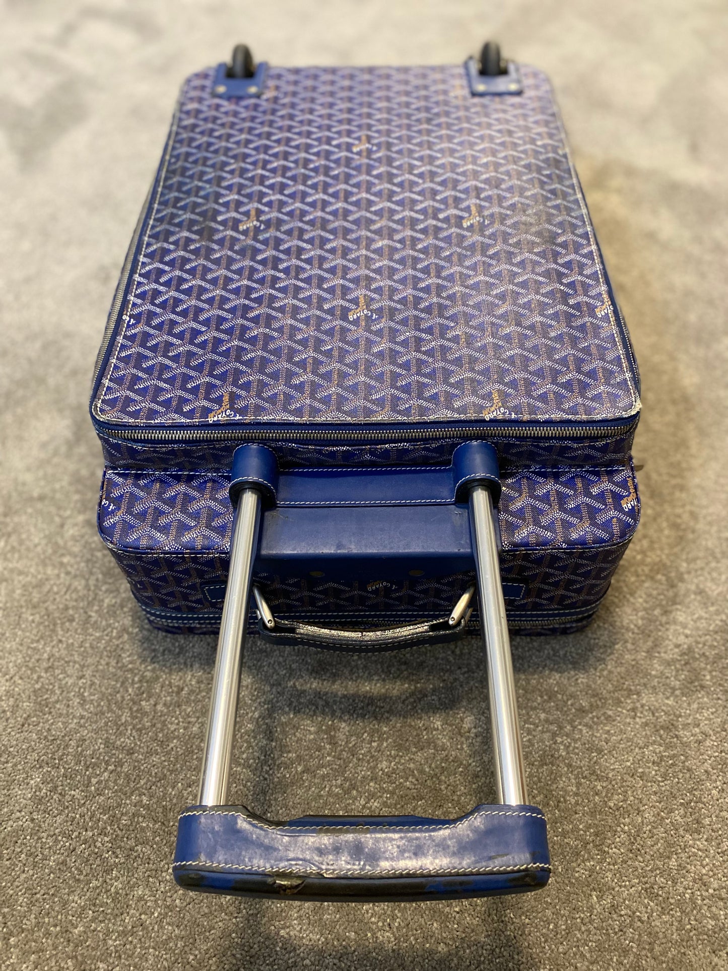 Blue Goyard Roller Suitcase