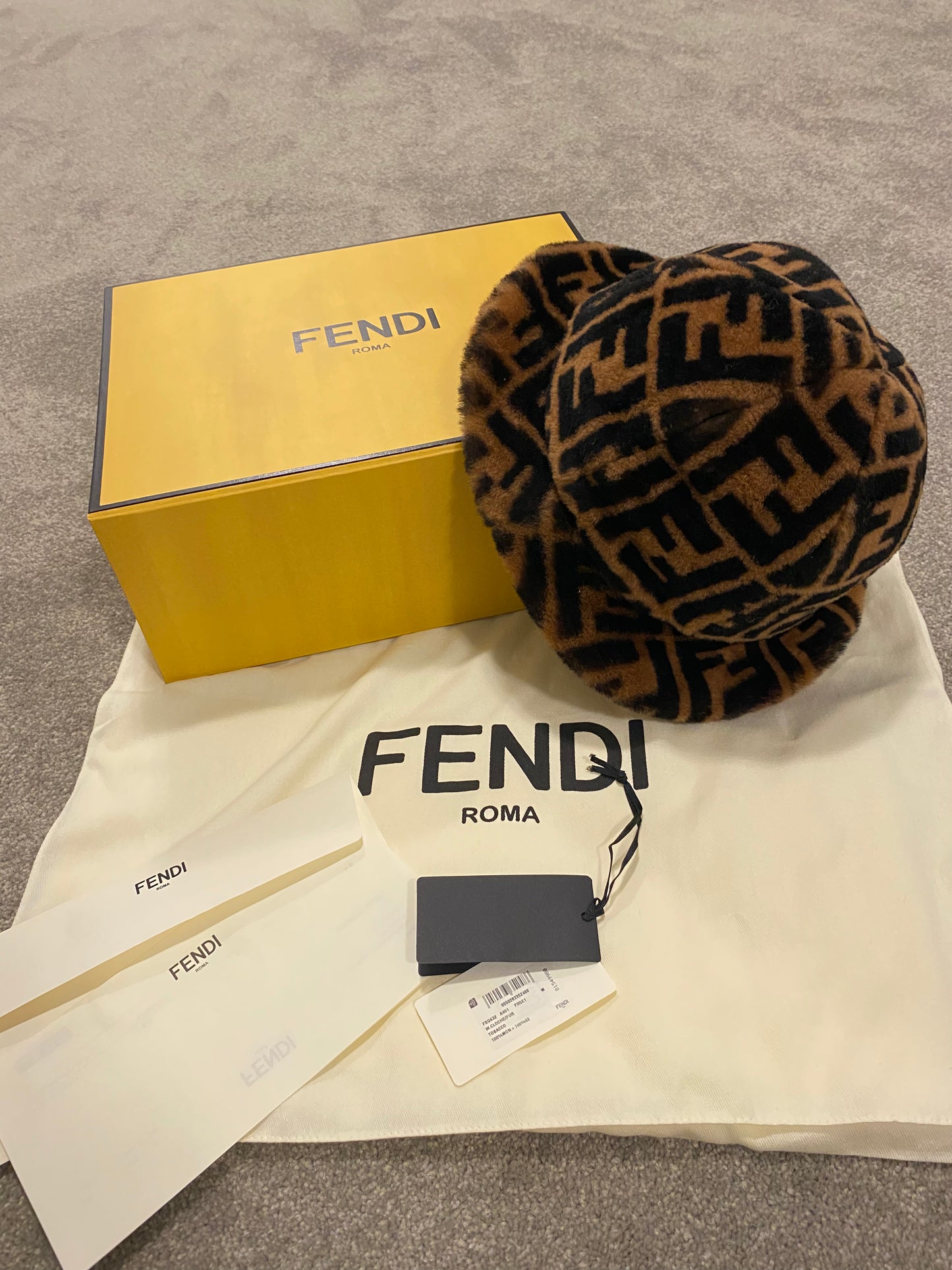 Fendi Lamb Shearling Bucket Hat