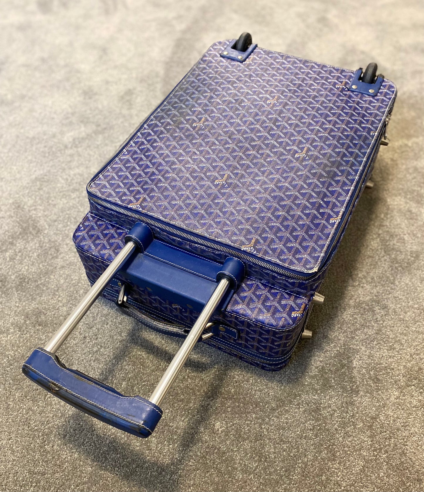 Blue Goyard Roller Suitcase