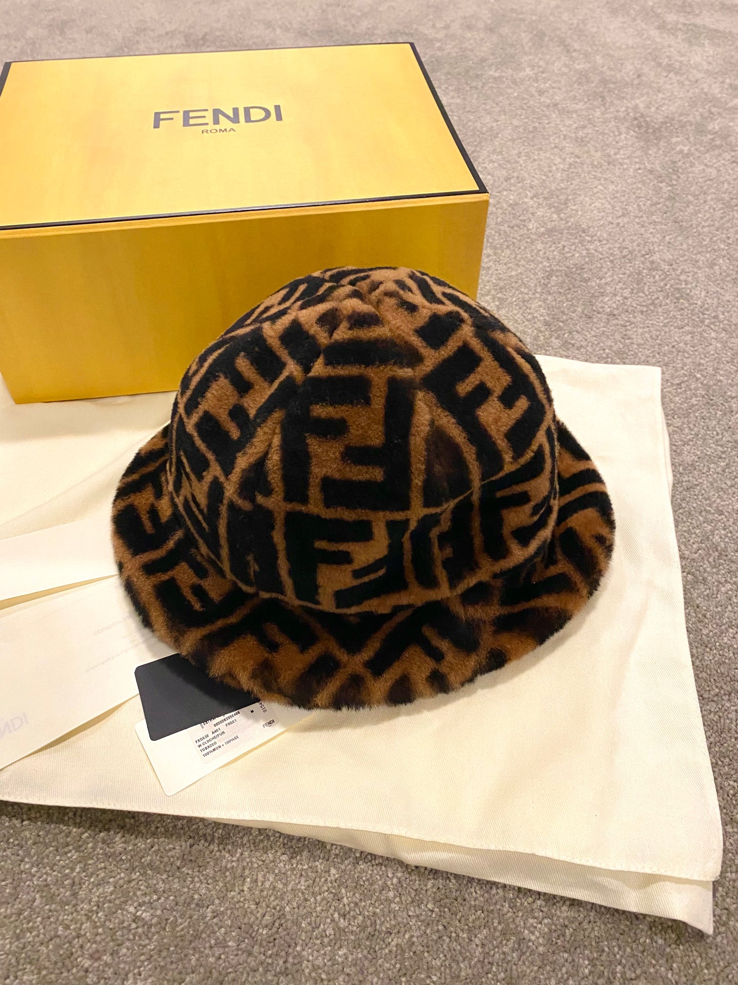 Fendi Lamb Shearling Bucket Hat
