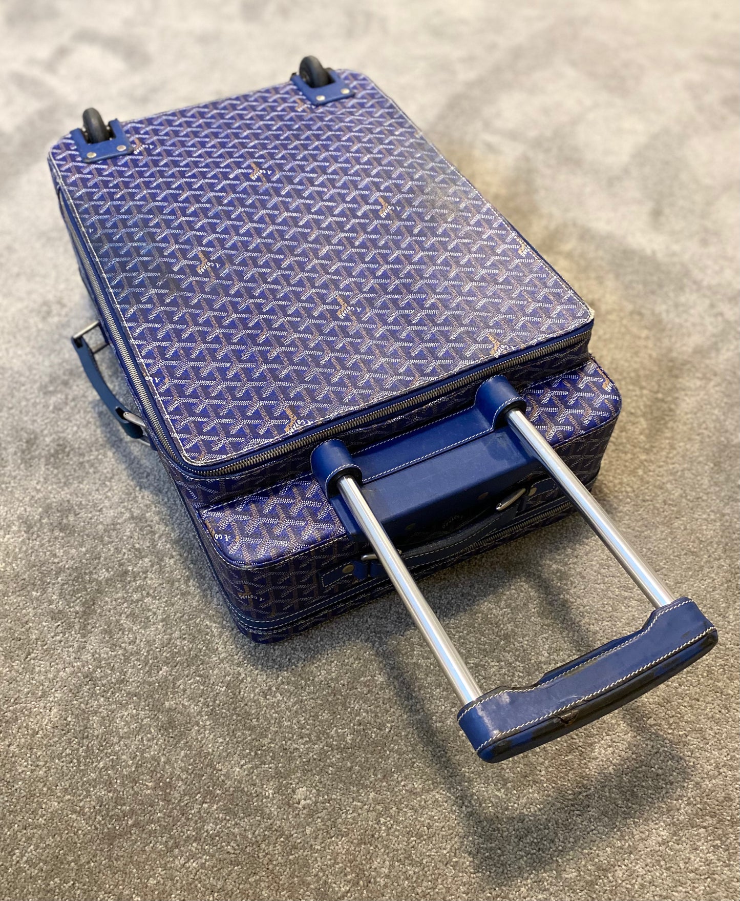 Blue Goyard Roller Suitcase