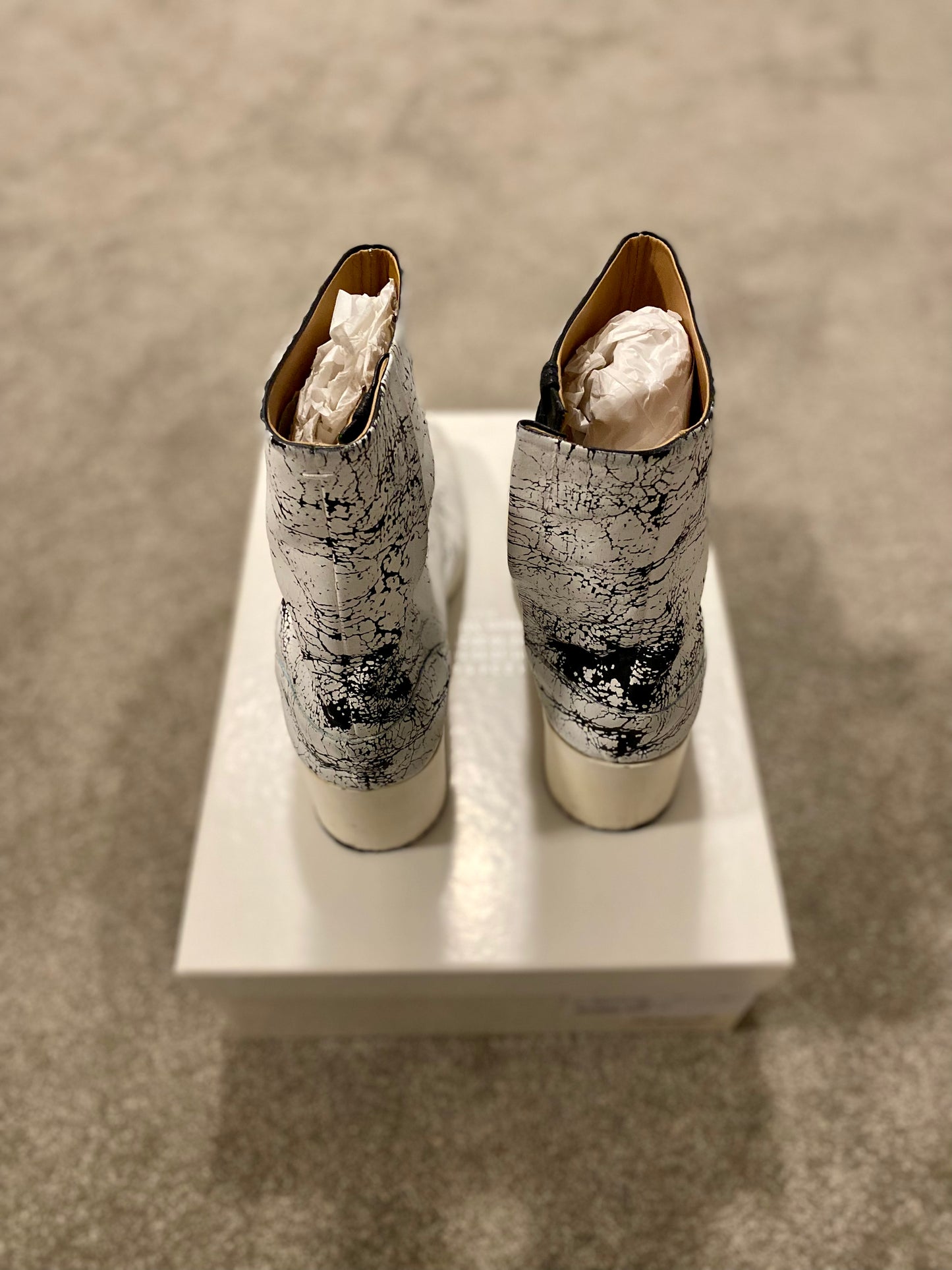 Maison Margiela White Painted Tabi Boots