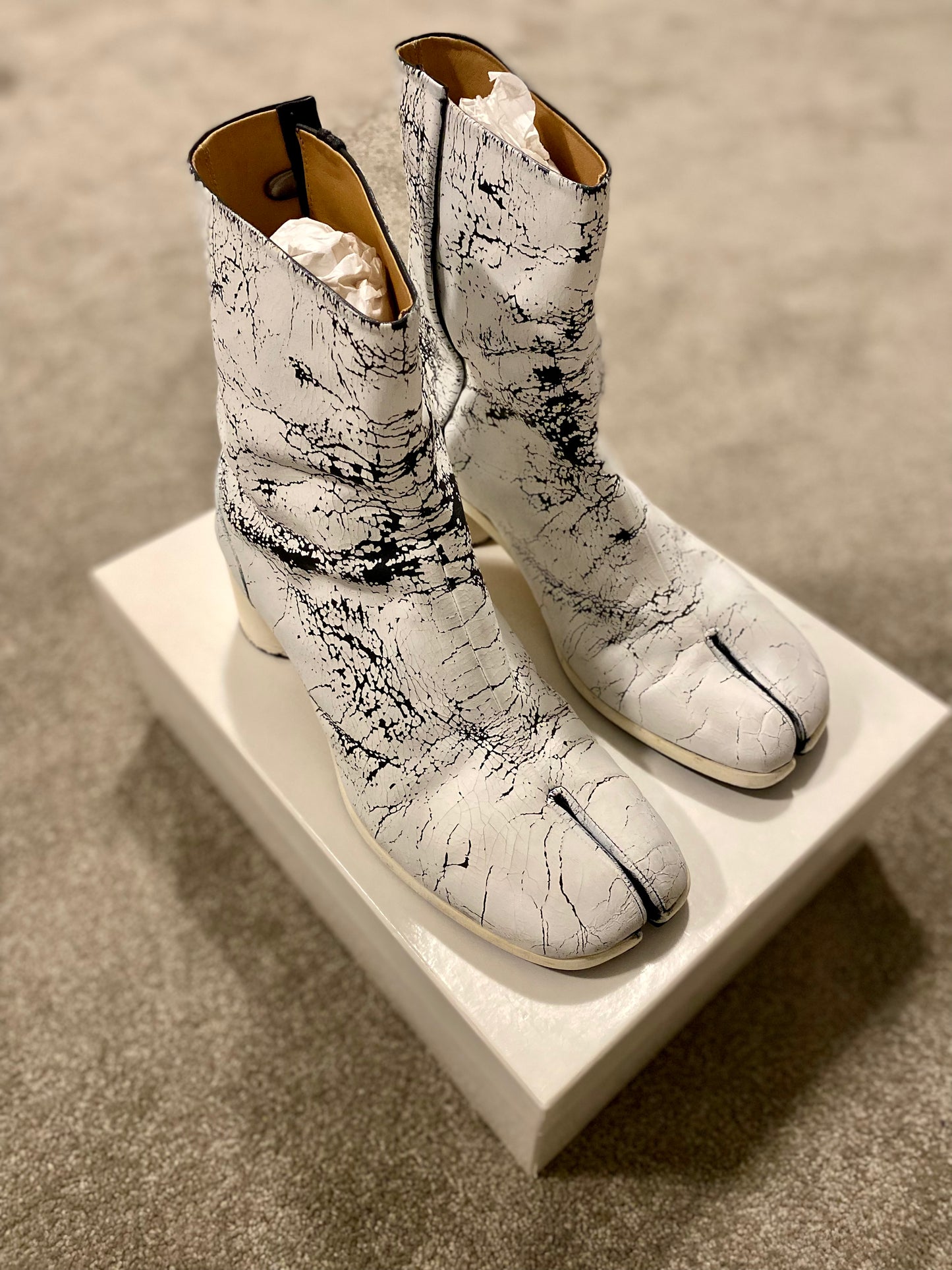 Maison Margiela White Painted Tabi Boots