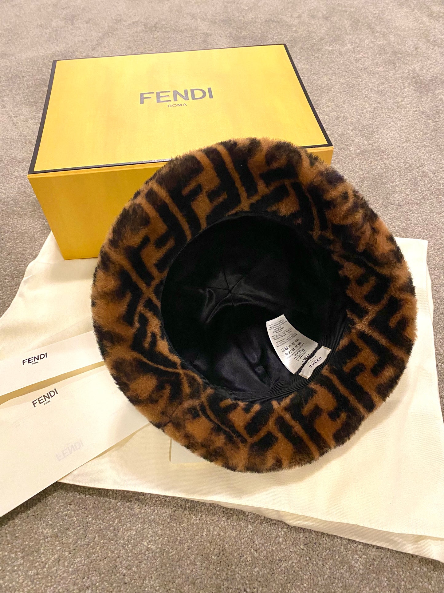 Fendi Lamb Shearling Bucket Hat