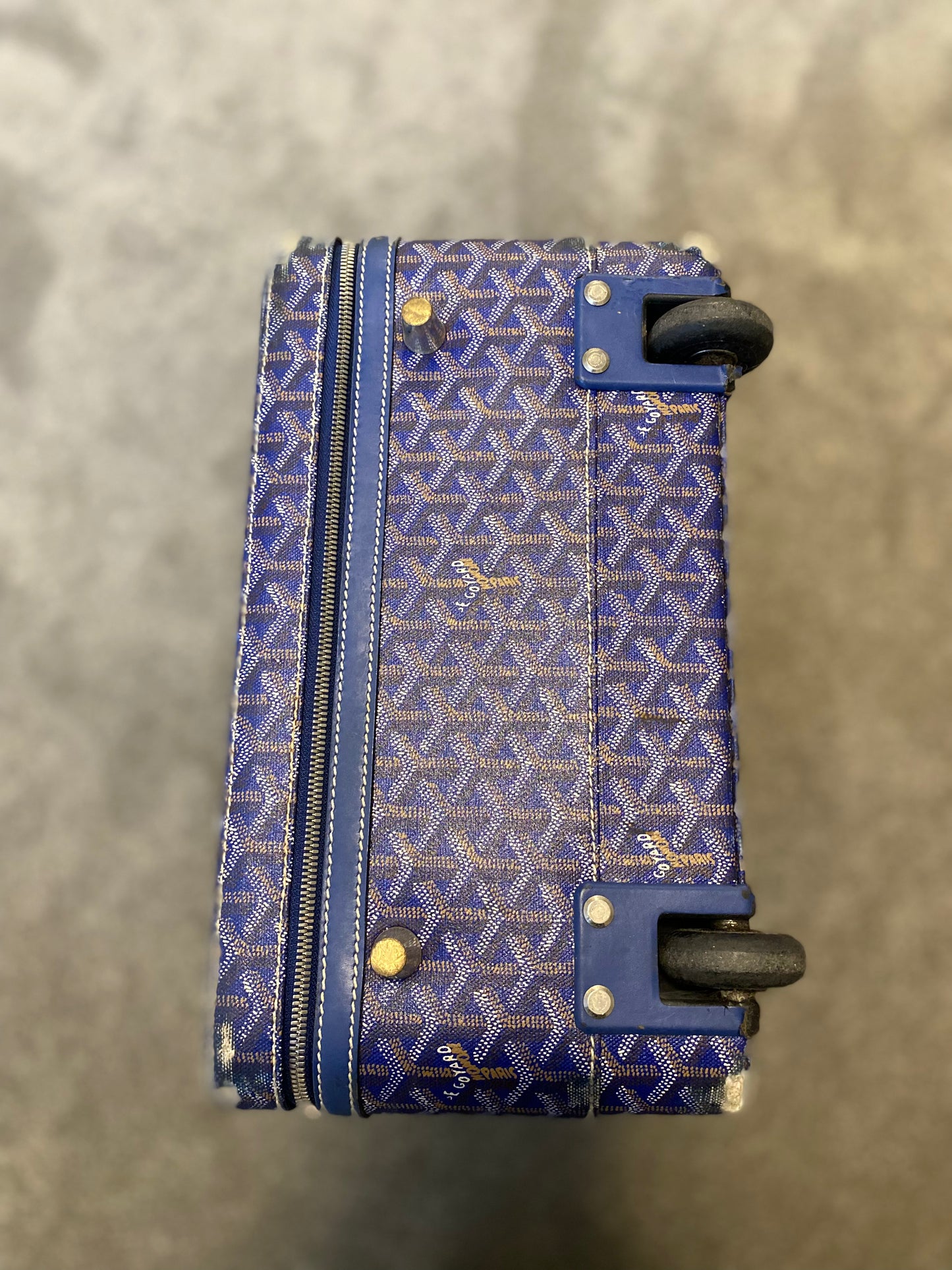 Blue Goyard Roller Suitcase