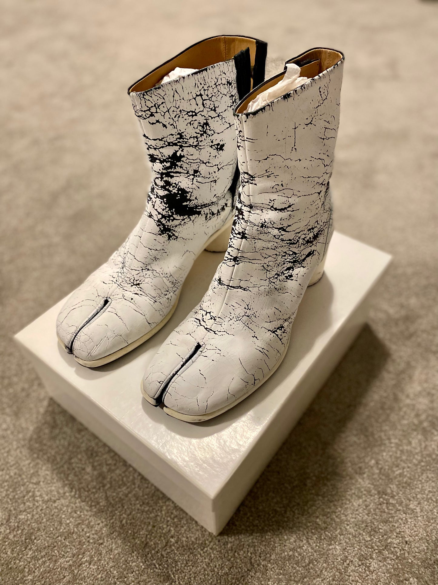 Maison Margiela White Painted Tabi Boots
