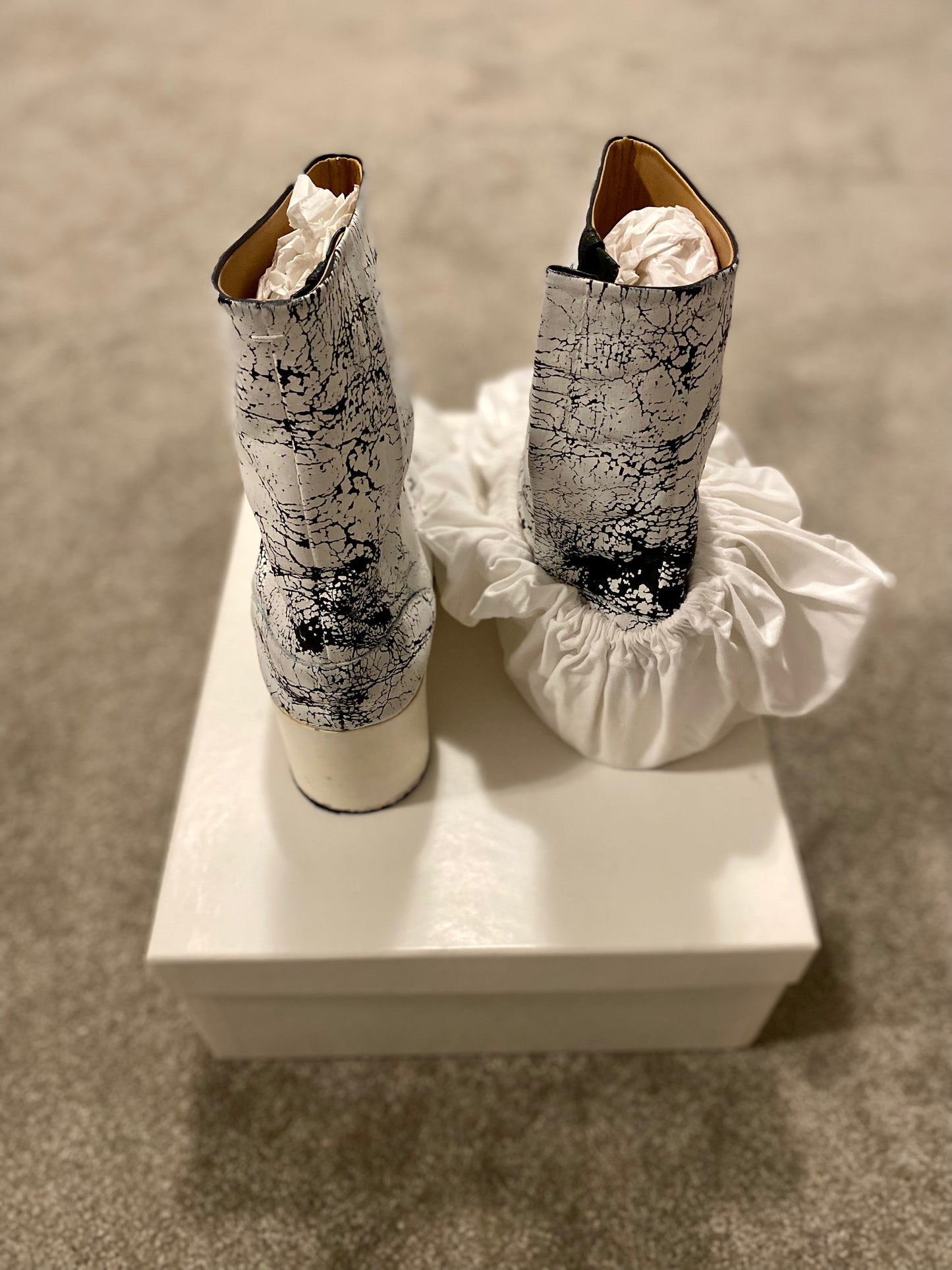 Maison Margiela White Painted Tabi Boots