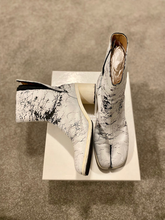 Maison Margiela White Painted Tabi Boots