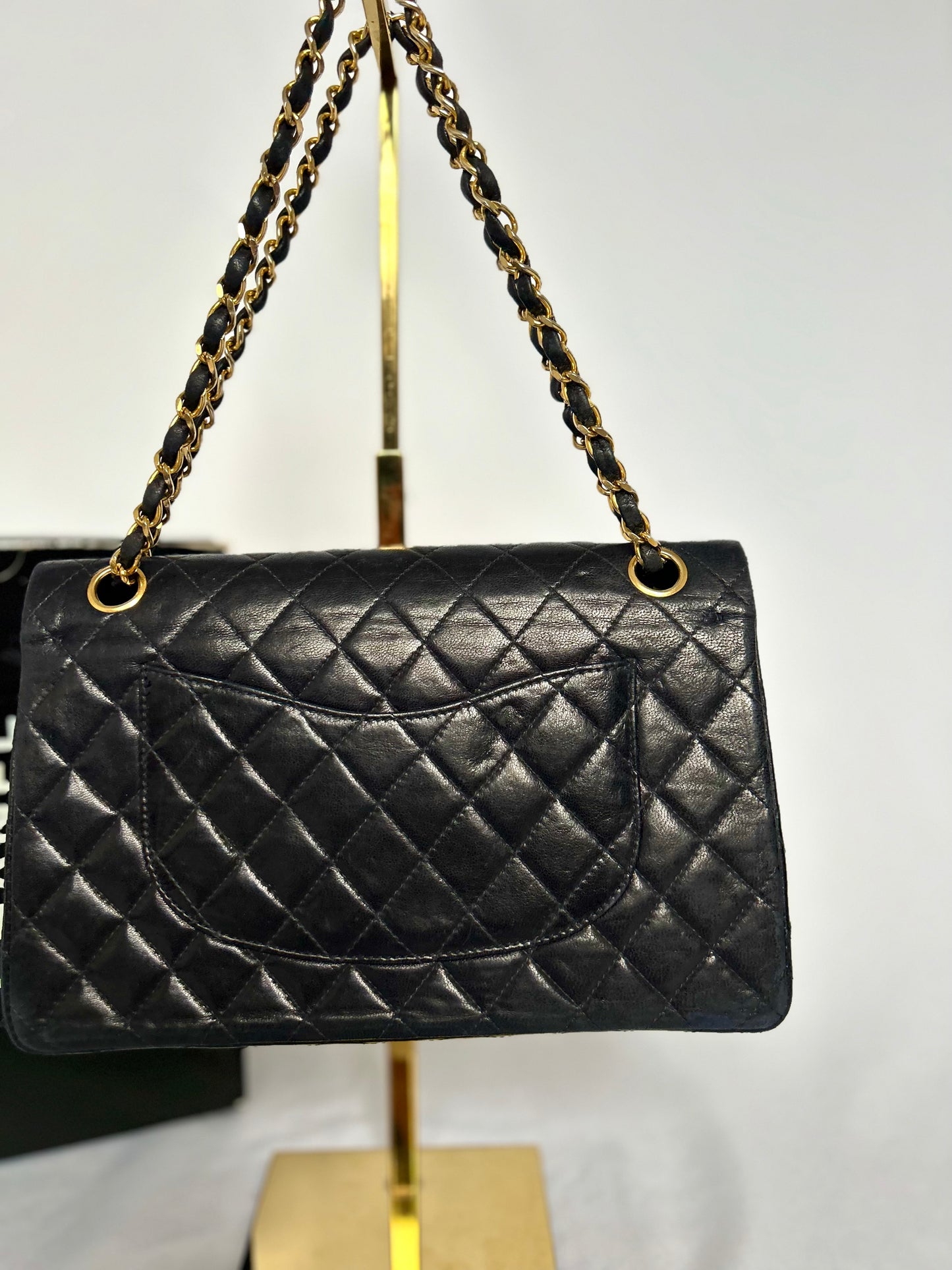 Midnight Blue Medium Lambskin Vintage Classic Flap