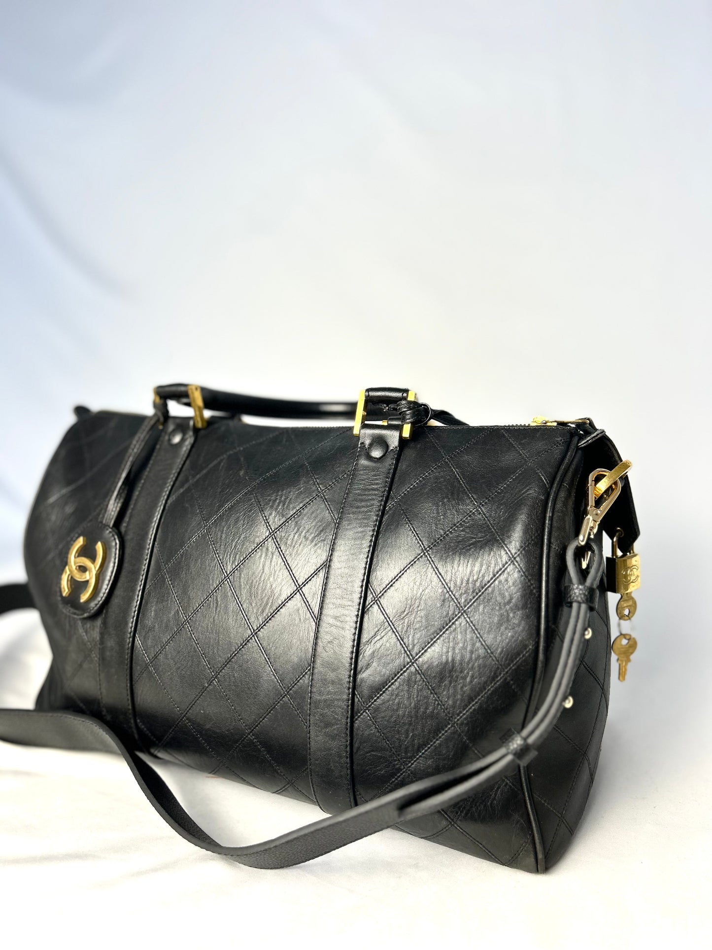 Chanel Mini Lambskin Boston Bag