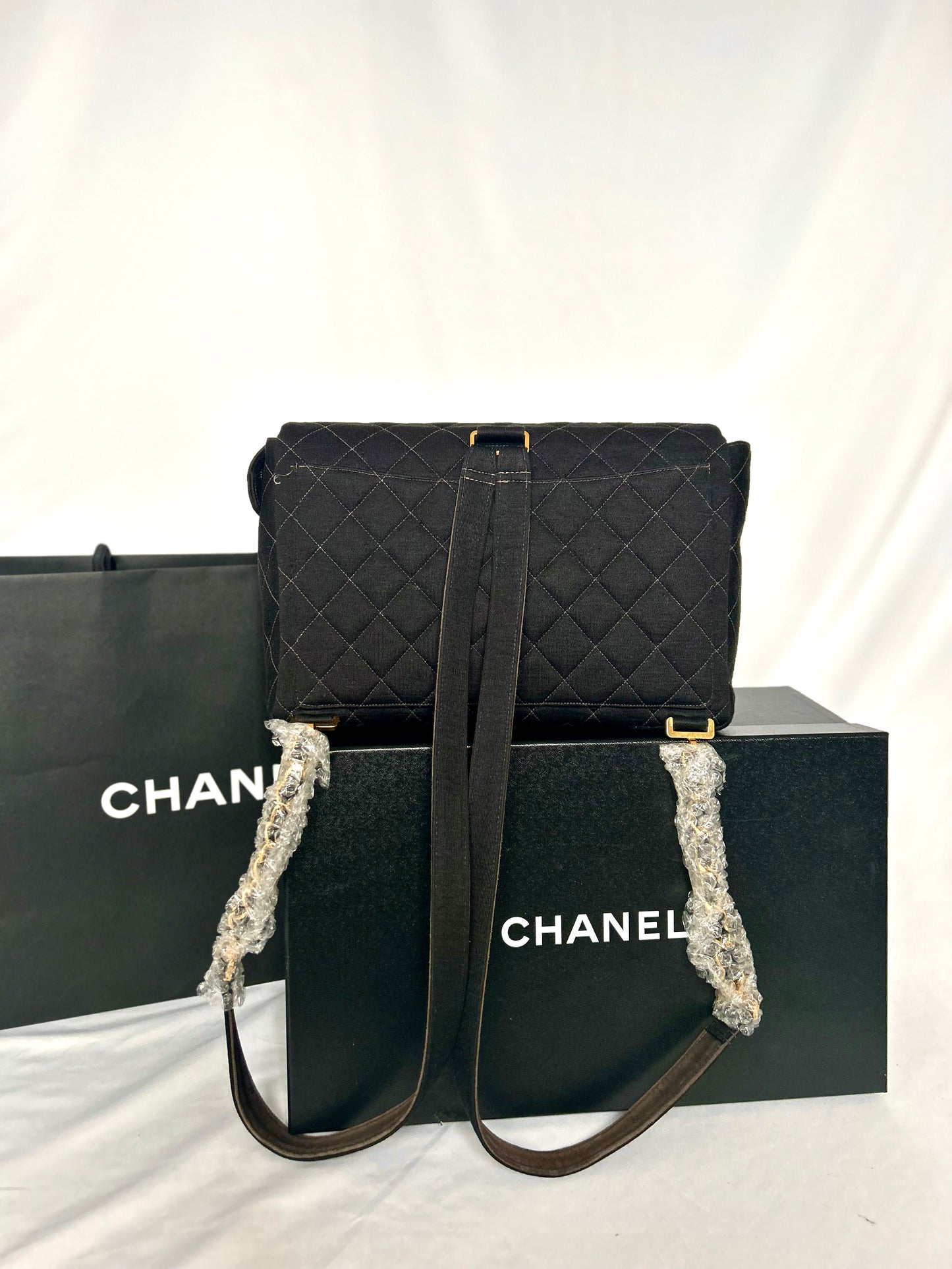 Chanel Black Jersey Backpack