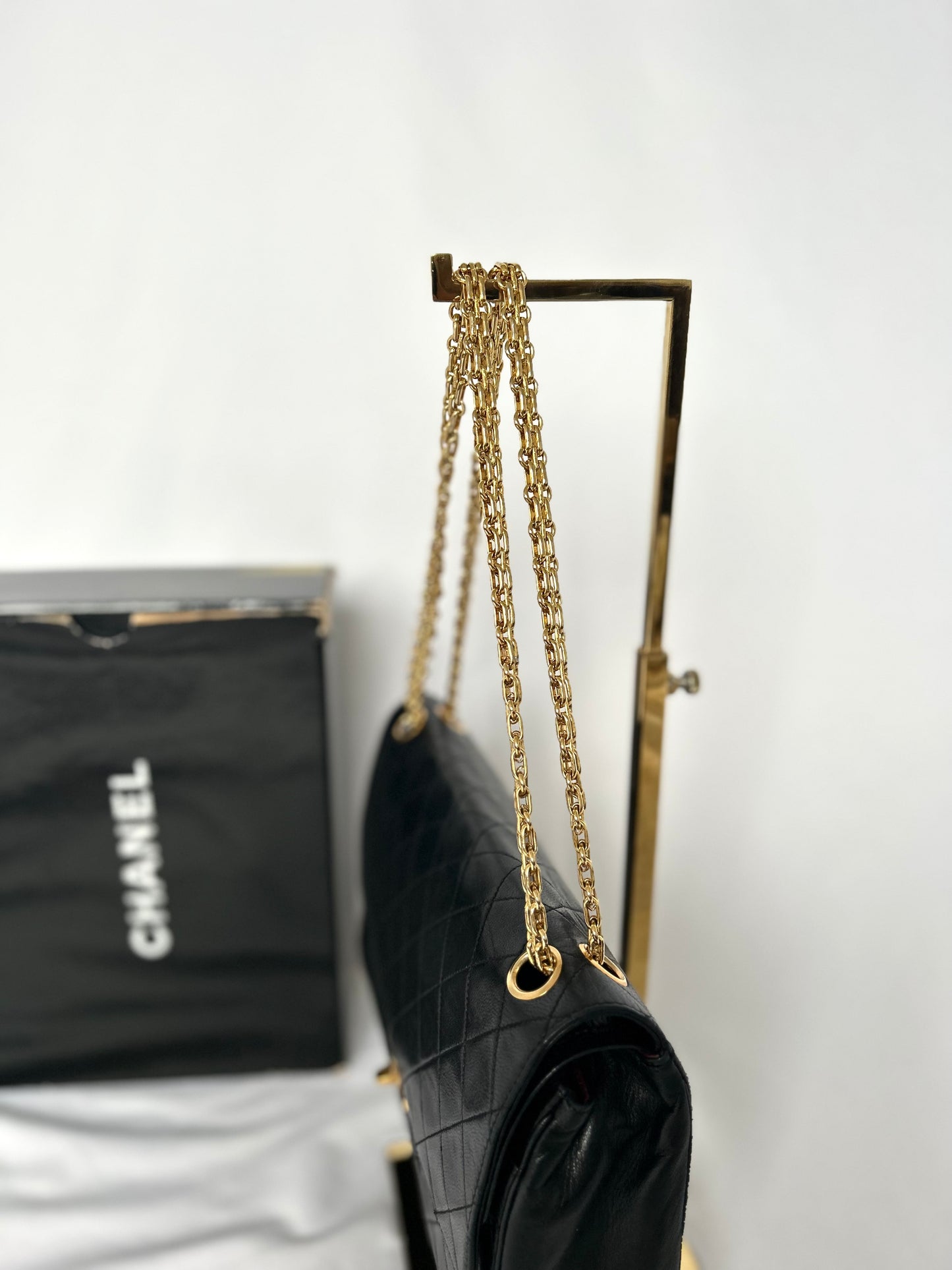 Black Vintage Chanel Lambskin Medium Classic Flap