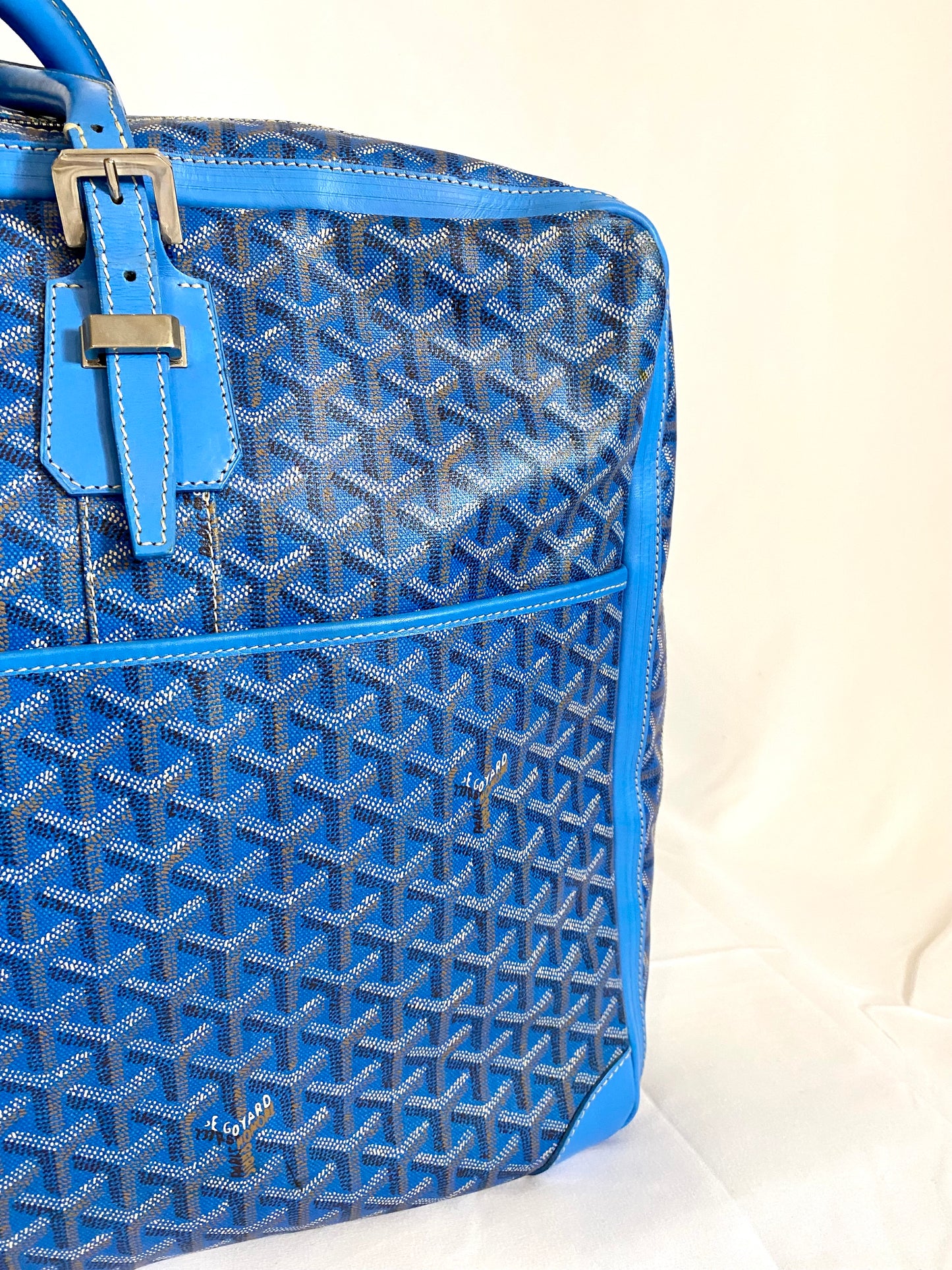 Goyard Blue Majordome Luggage Bag