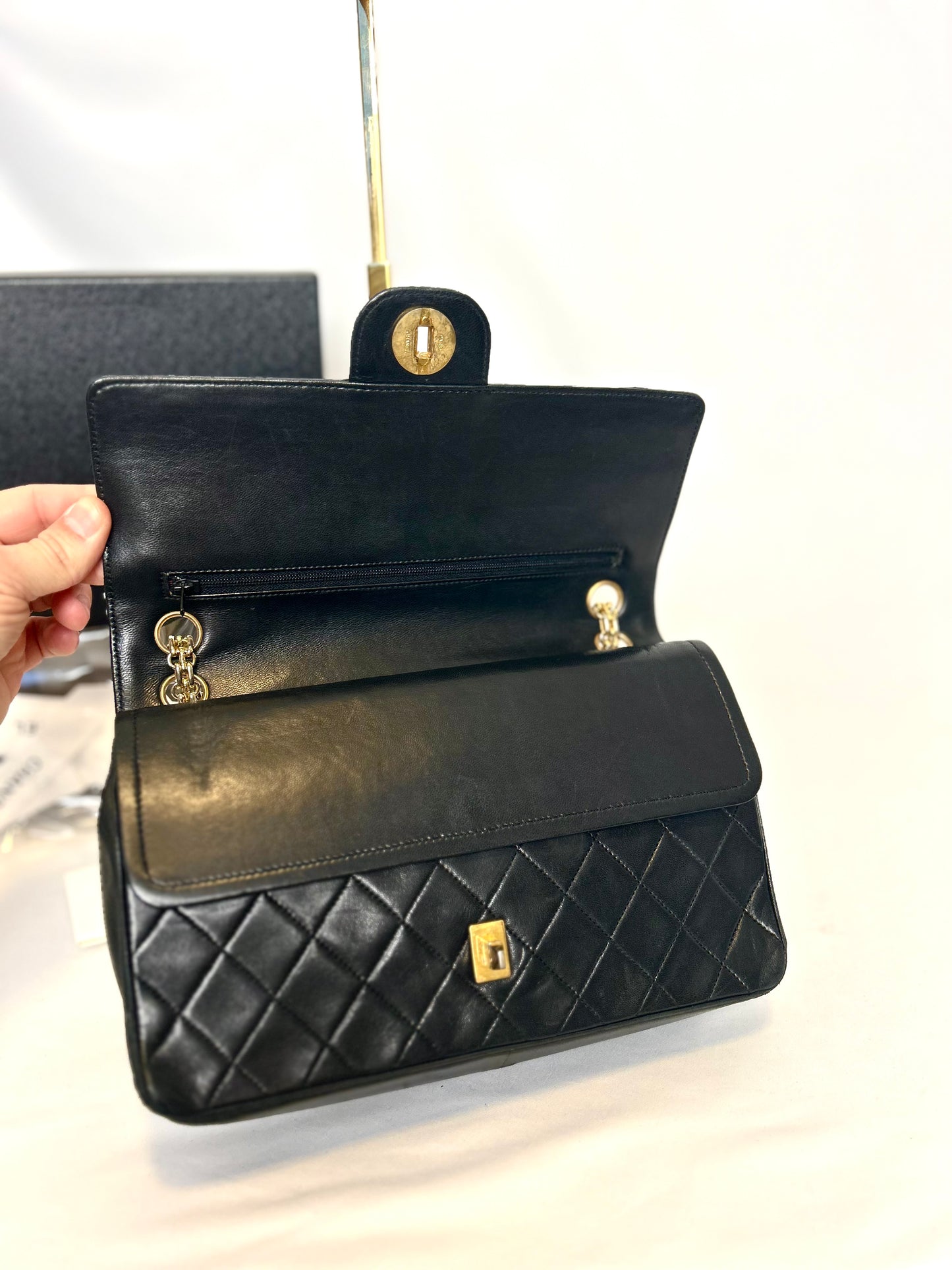 Authentic Medium Chanel Lambskin Classic Flap