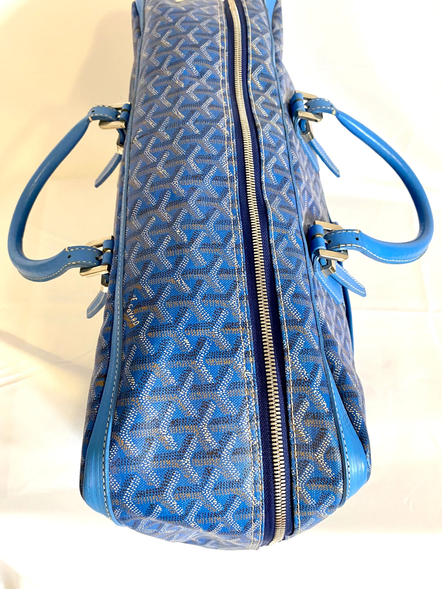 Goyard Blue Majordome Luggage Bag