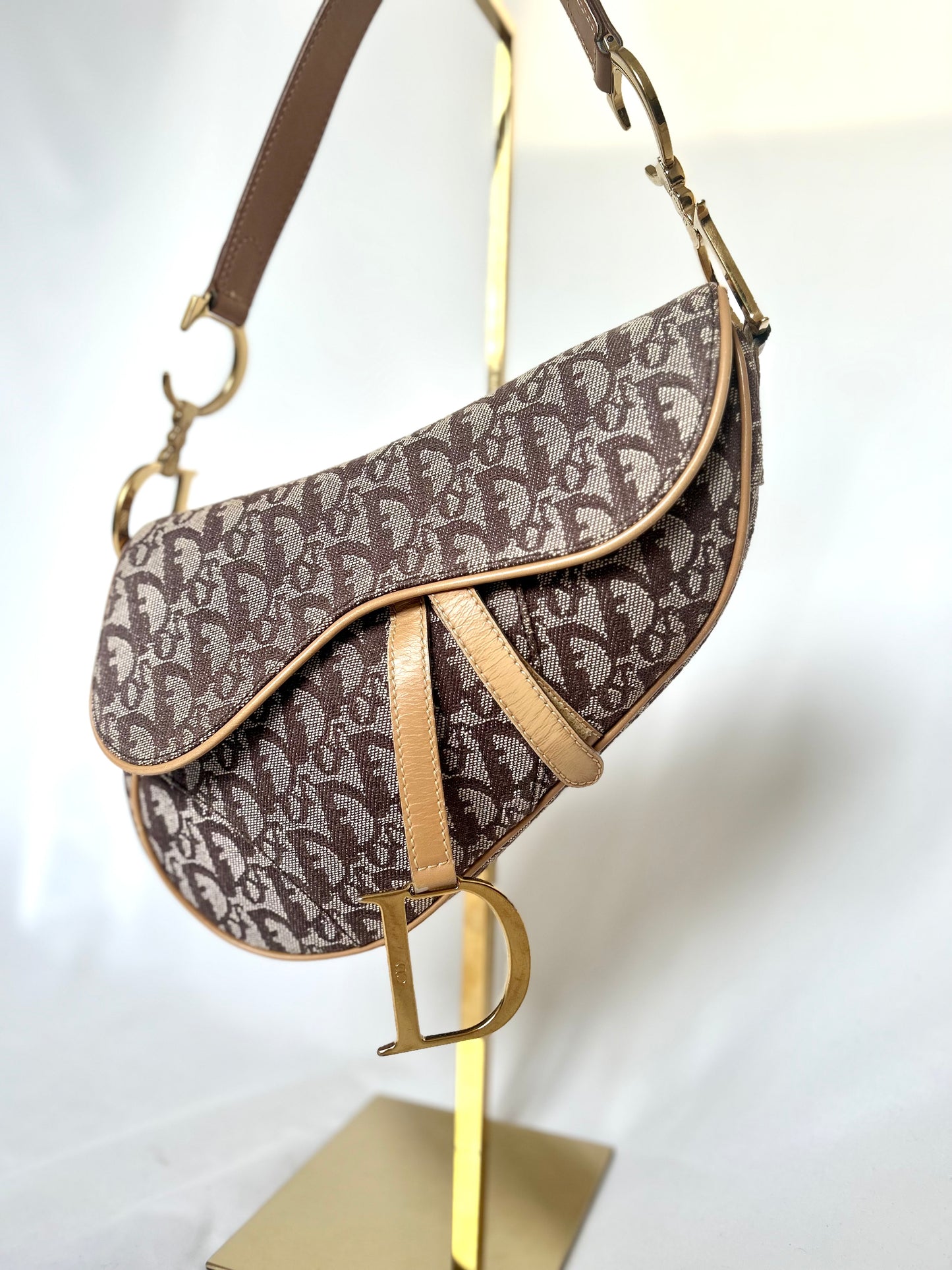 Dior Brown Oblique Monogram Saddle Bag