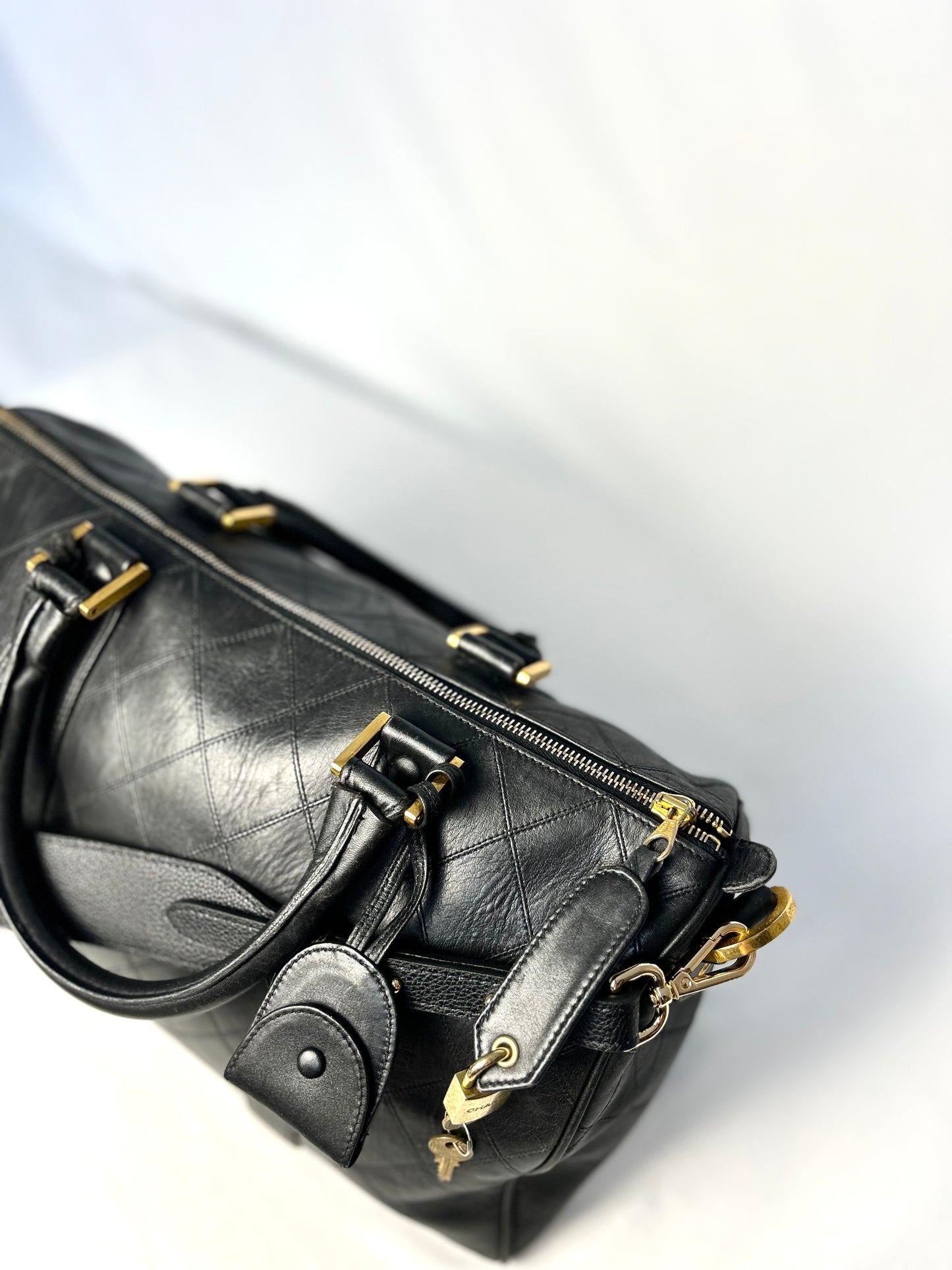 Chanel Mini Lambskin Boston Bag