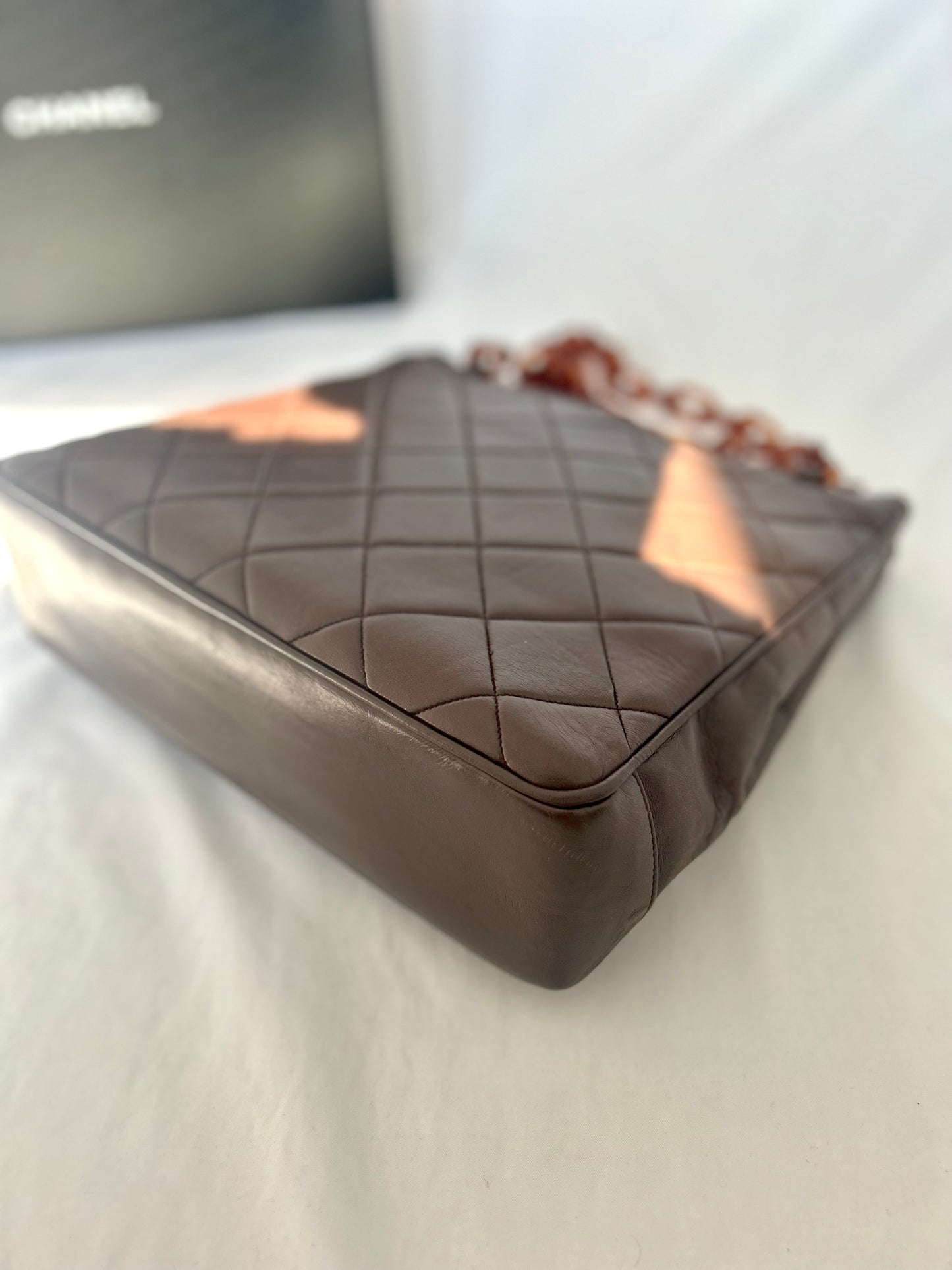 (Copy) 1986 Chanel Lambskin Tortoiseshell Chain Tote