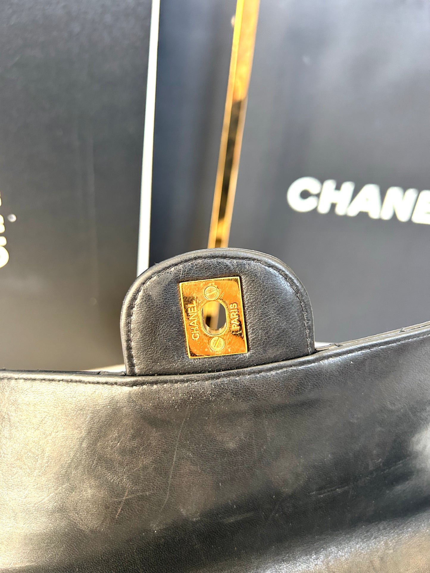 Double Faced Chanel Patent Leather Flap Bag Purse Shoulder Bag