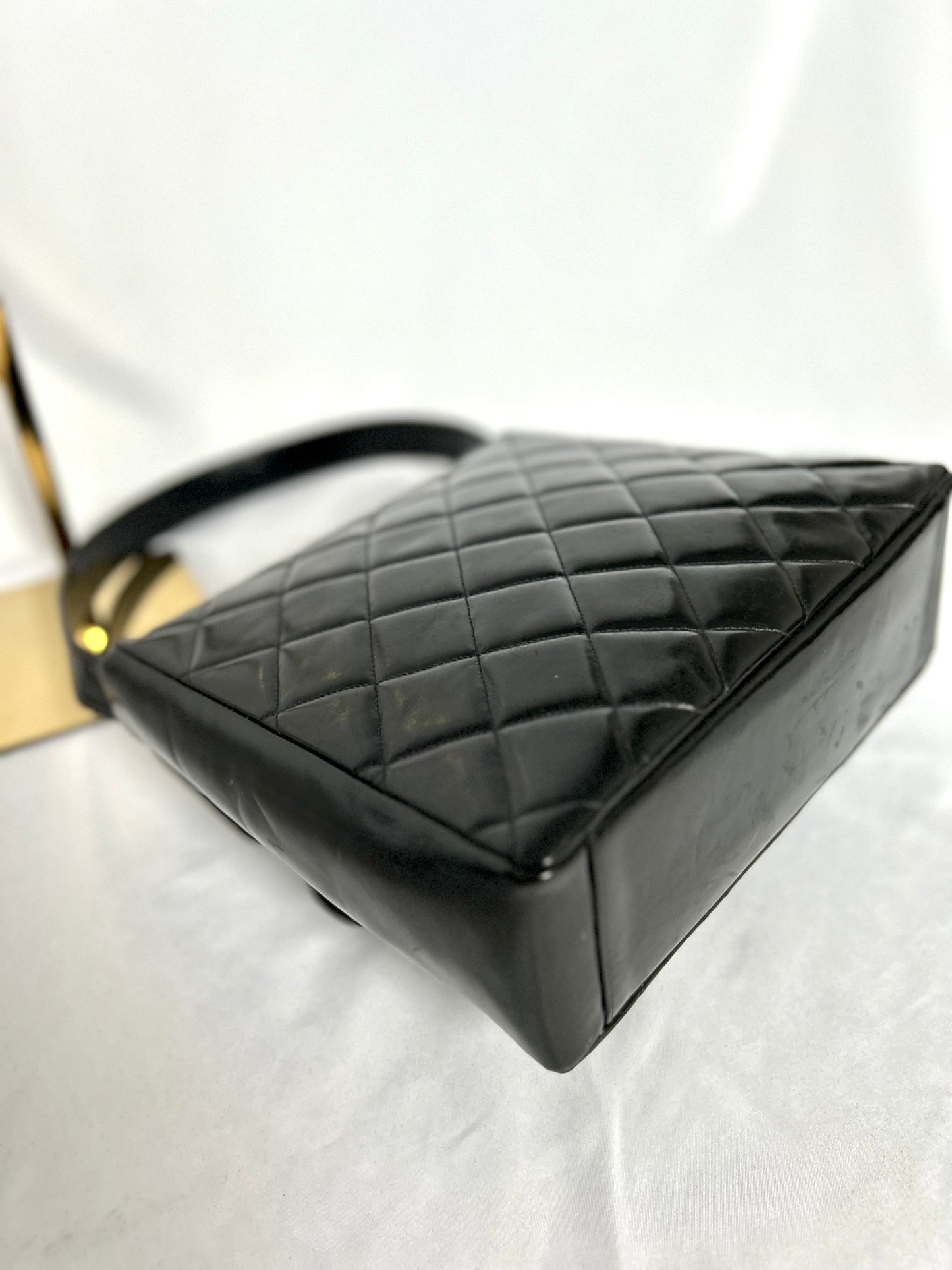 Chanel Double Turnlock Patent Leather Shoulder Bag