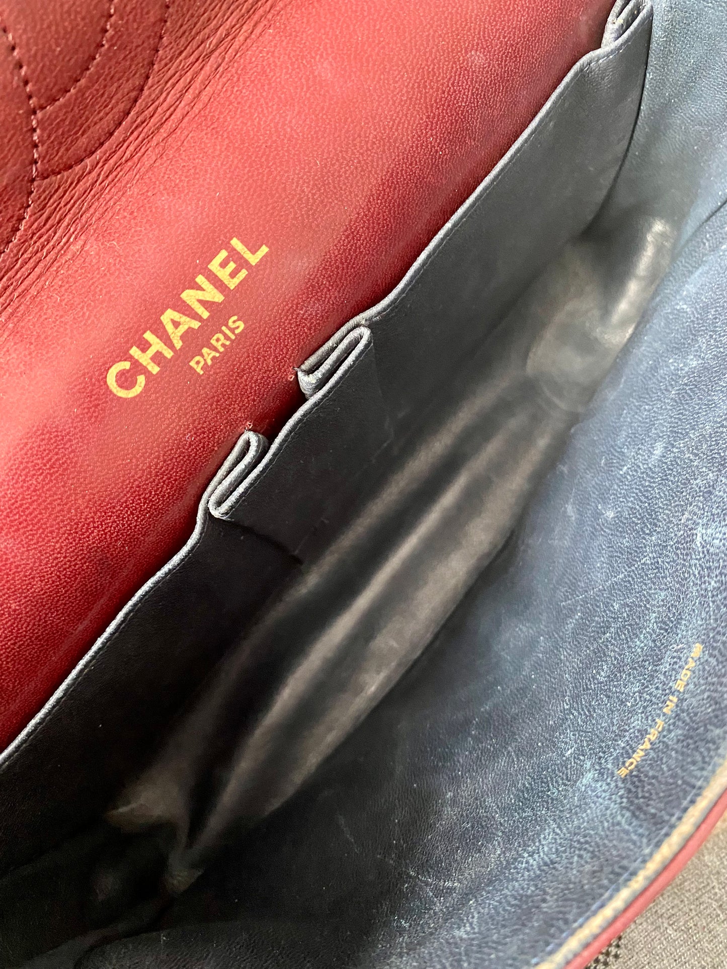 Burgundy Lambskin Chanel Double Flap