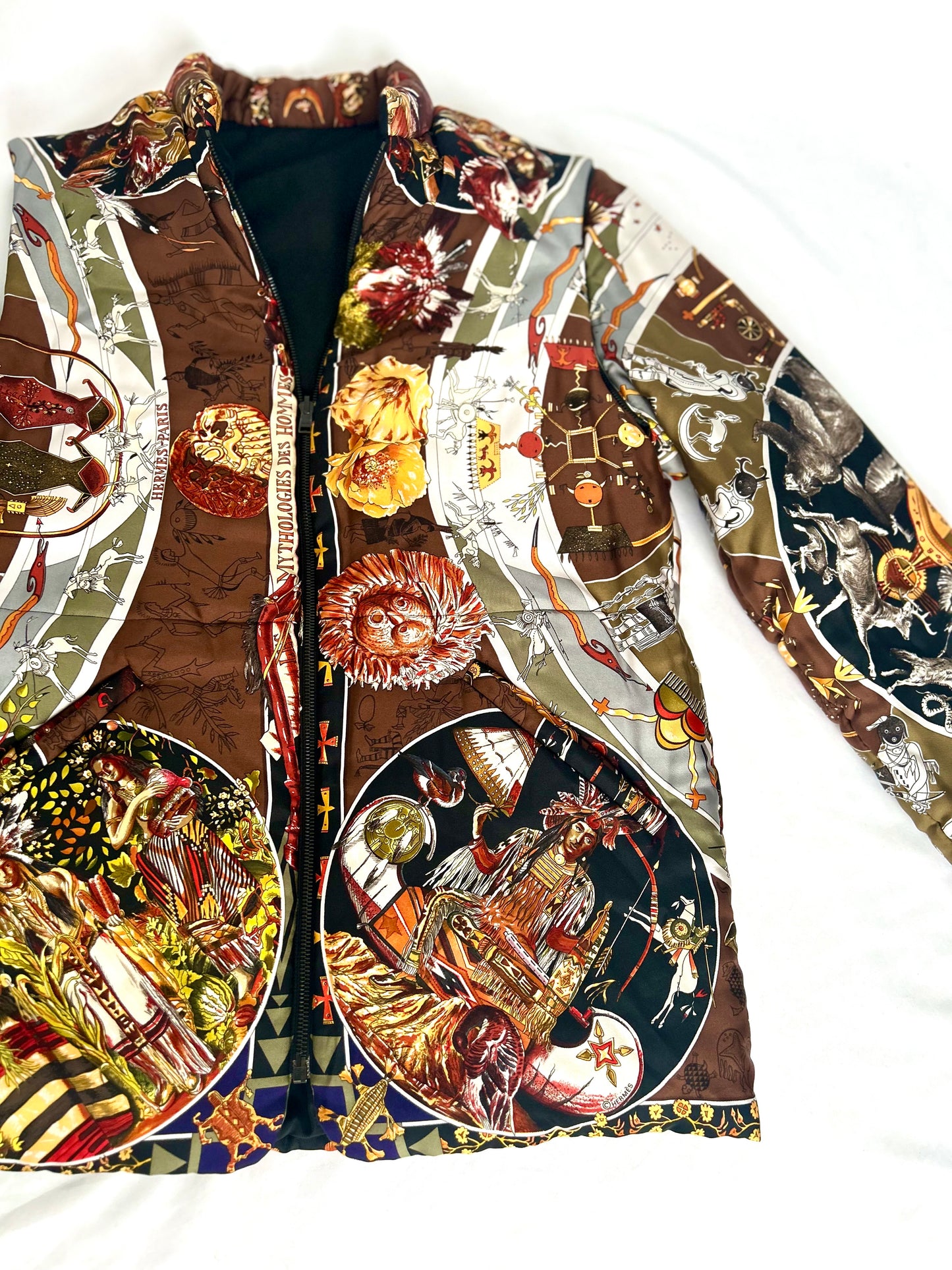 Archival Hermes Silk Detachable Sleeve Jacket Coat designed by Martin Margiela