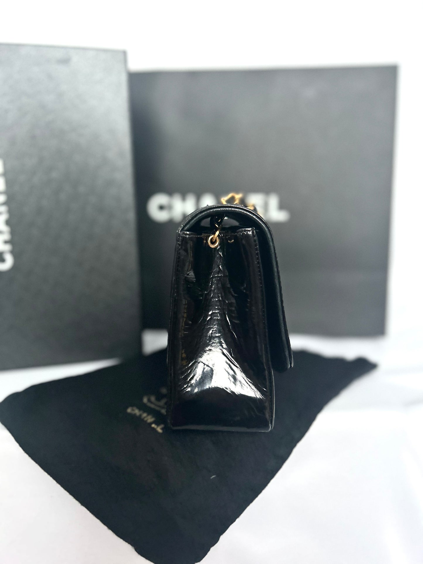 Authentic Chanel Patent Leather Diana Flap Bag