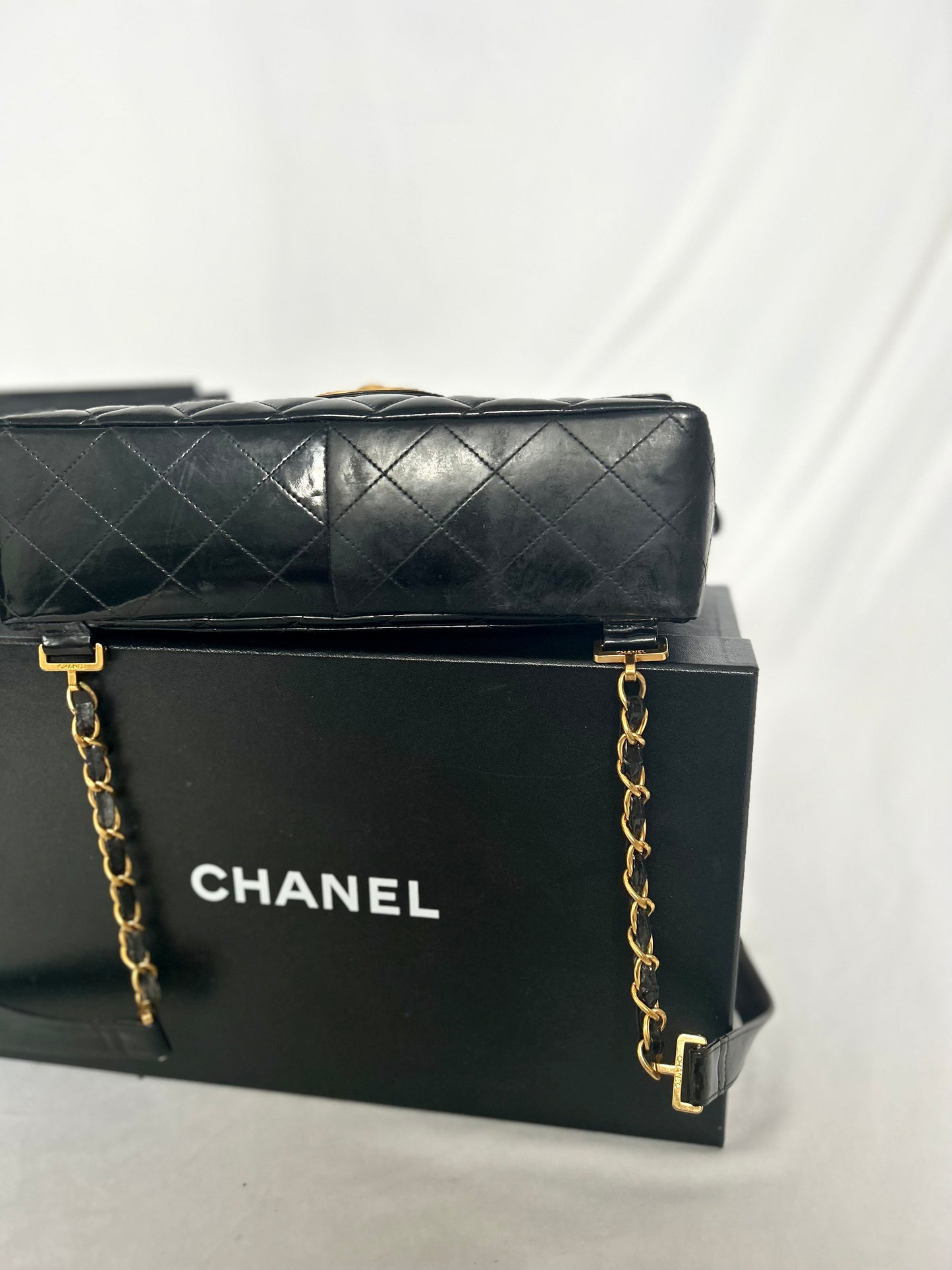 Chanel Patent Leather Jumbo CC Backpack