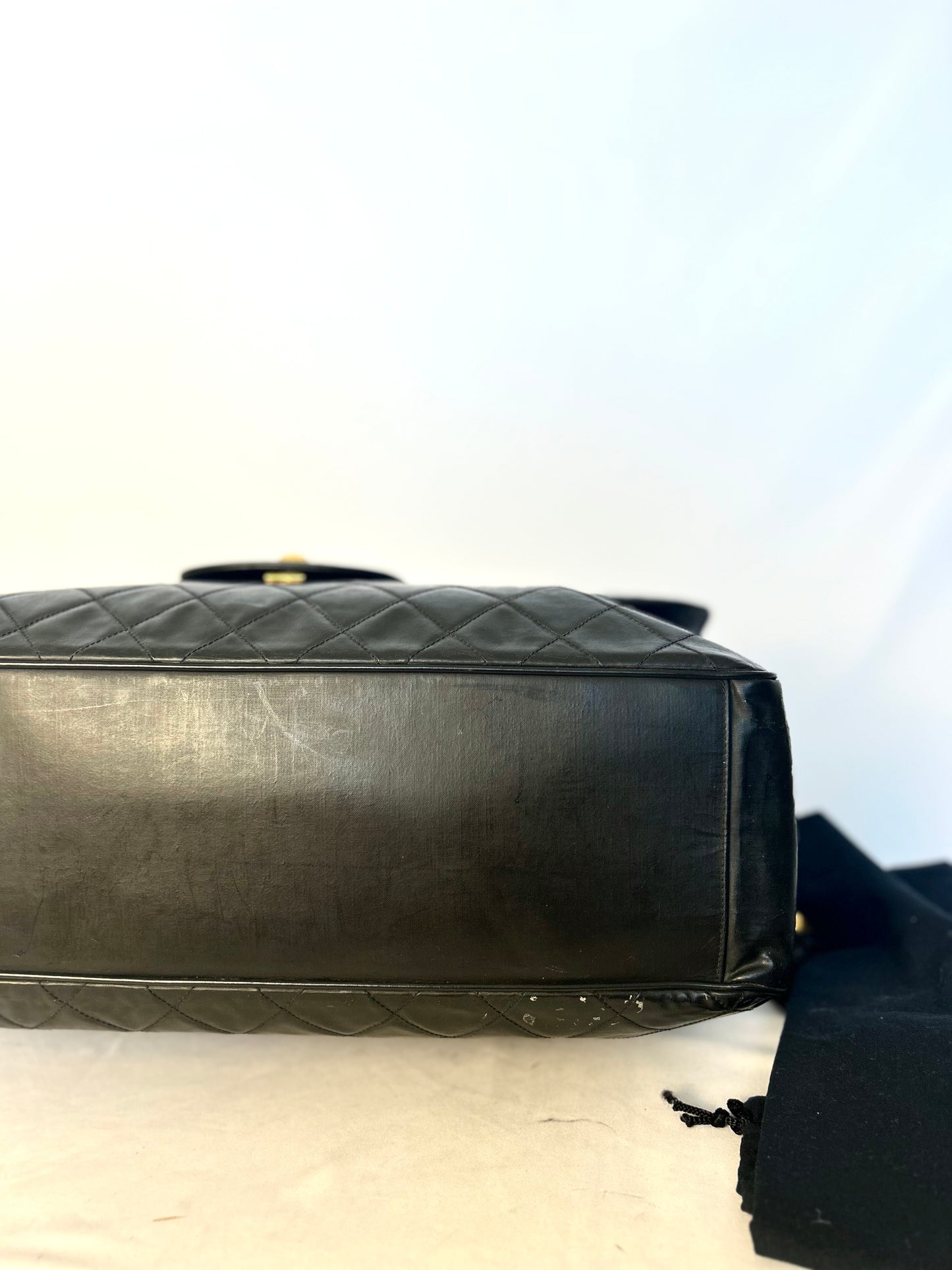 Black Calfskin XXL Supermodel Flap Bag