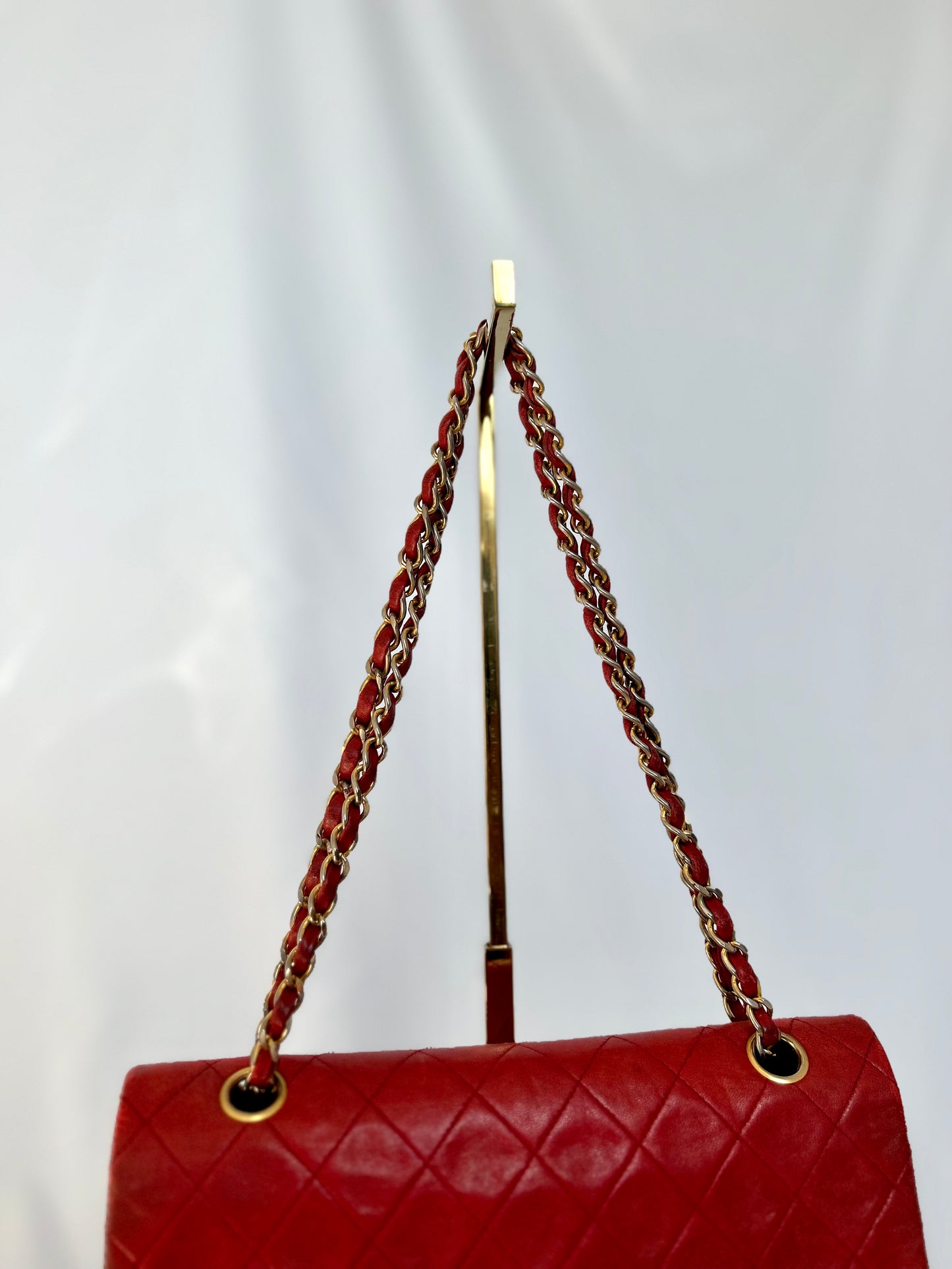 Red Chanel Vintage Lambskin Medium Classic Flap Bag