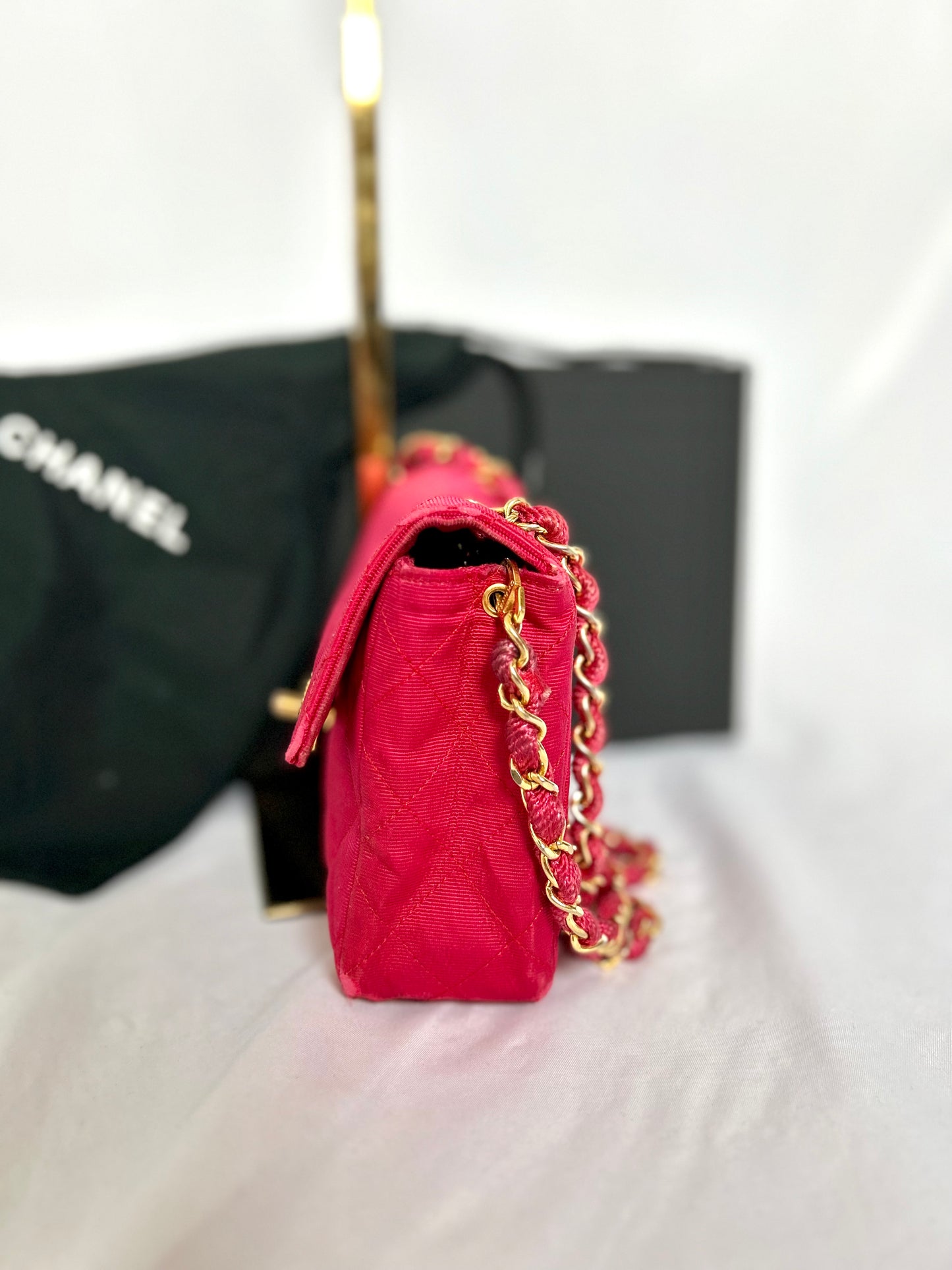Pink Chanel Mini Square Flap Bag