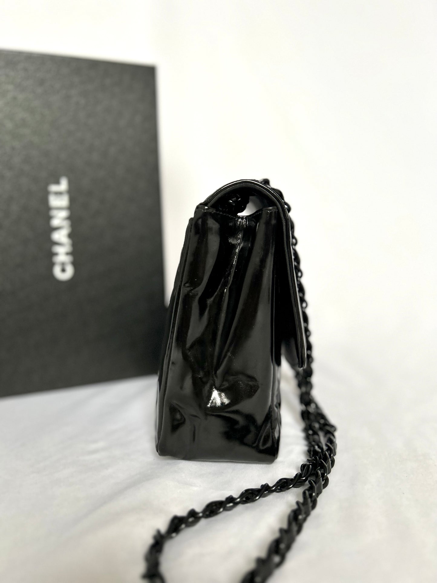 Chanel So-Black Medium Diana Patent Flap Bag